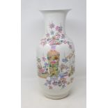 A Chinese famille rose vase, decorated v