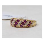 A 14ct gold, ruby and diamond ring, appr