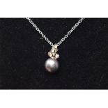 A South Sea type pearl and diamond penda