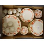 A dinner service, decorated fruit and flowers with gilt detailing (box) 8 large plates 18 desert
