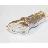 A silver novelty vesta case, in the form of a horse's hoof