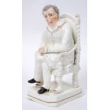 A rare Staffordshire figure, Arthur Wellesley, 1st Duke of Wellington, 20 cm high, with related