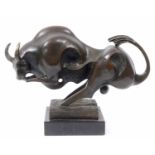 Milo, Abstract Cubist Bull, bronze, signed, on a marble base, 24.5 cm high See illustration