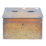 A Victorian offertory style box or ballot box, 43 cm wide