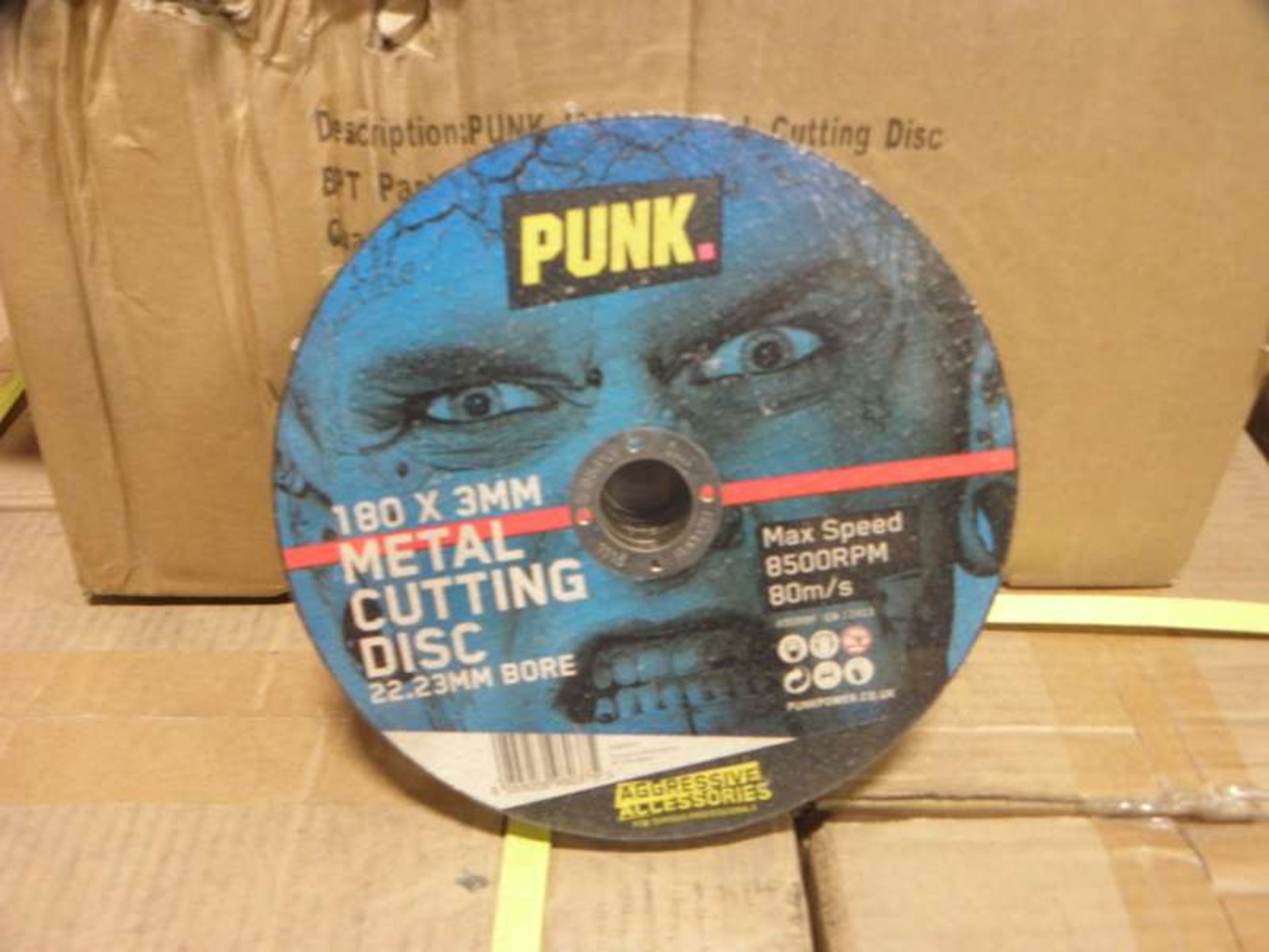 1000 X PUNK METAL CUTTING DISCS SIZE 180 X 3 MM IN 10 BOXES
