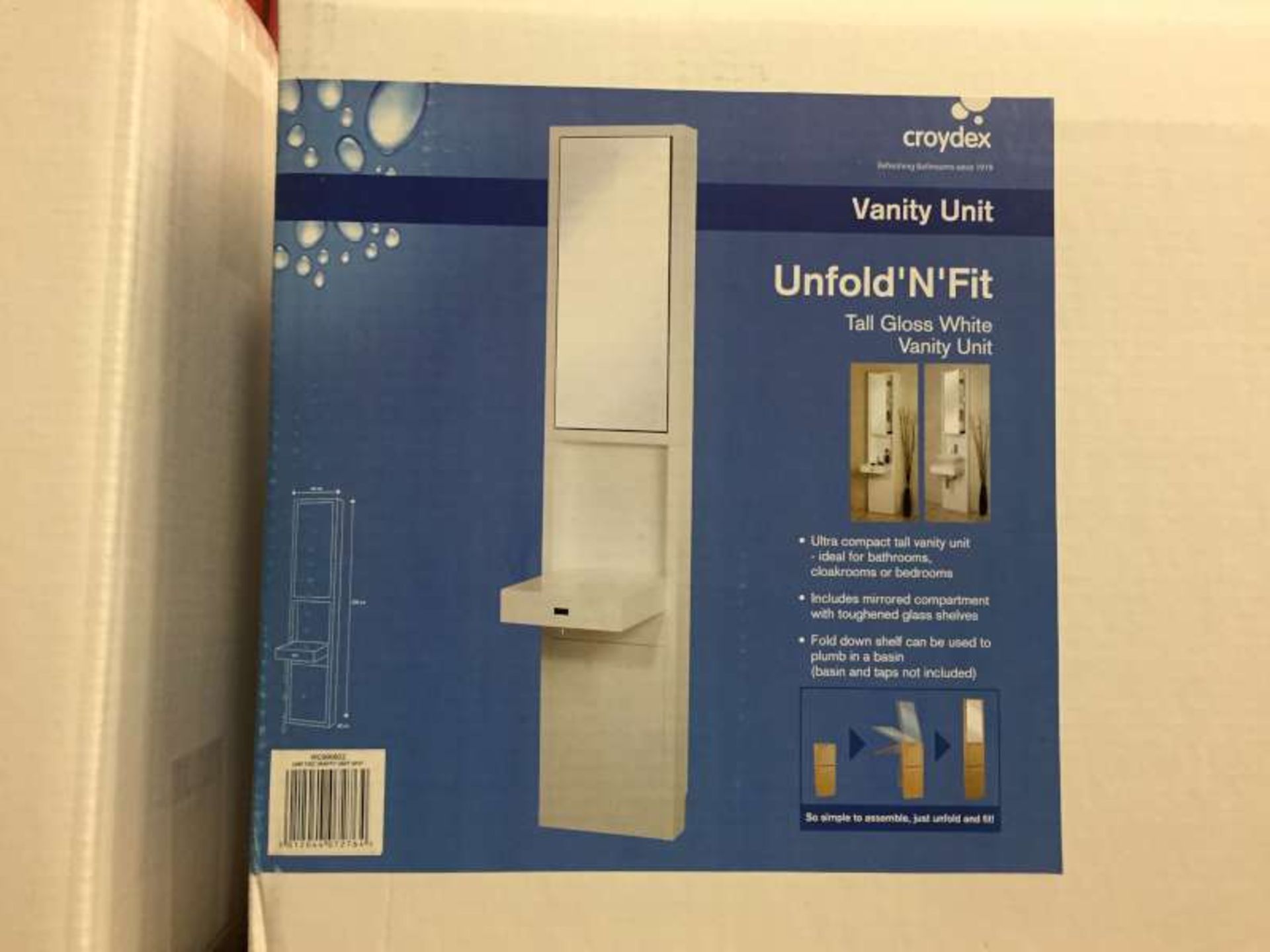 3 X BRAND NEW BOXED WHITE VANITY UNITS SIZE H200 CM X L48 CM X W40 CM