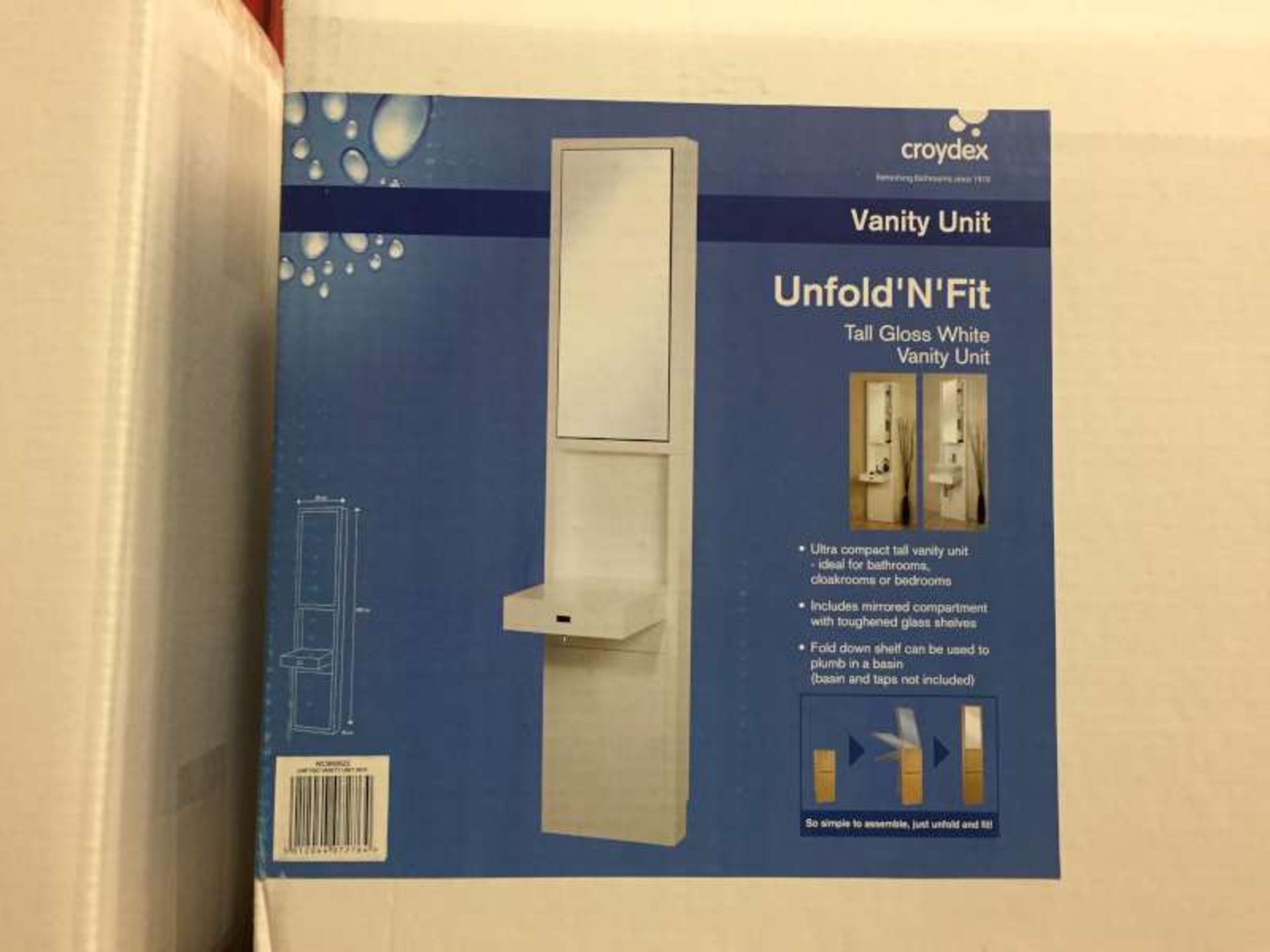 3 X BRAND NEW BOXED WHITE VANITY UNITS SIZE H200 CM X L48 CM X W40 CM