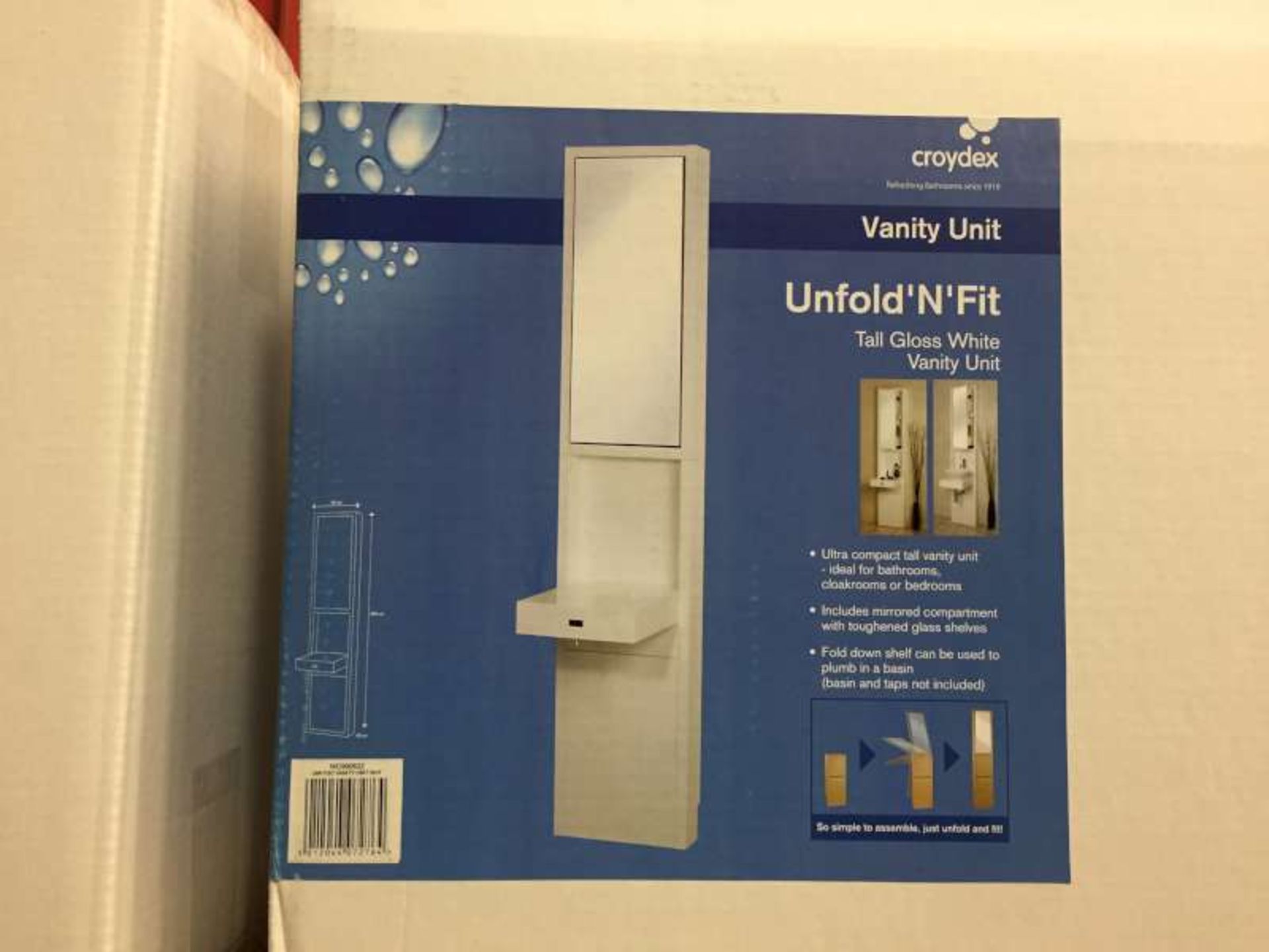 3 X BRAND NEW BOXED WHITE VANITY UNITS SIZE H200 CM X L48 CM X W40 CM