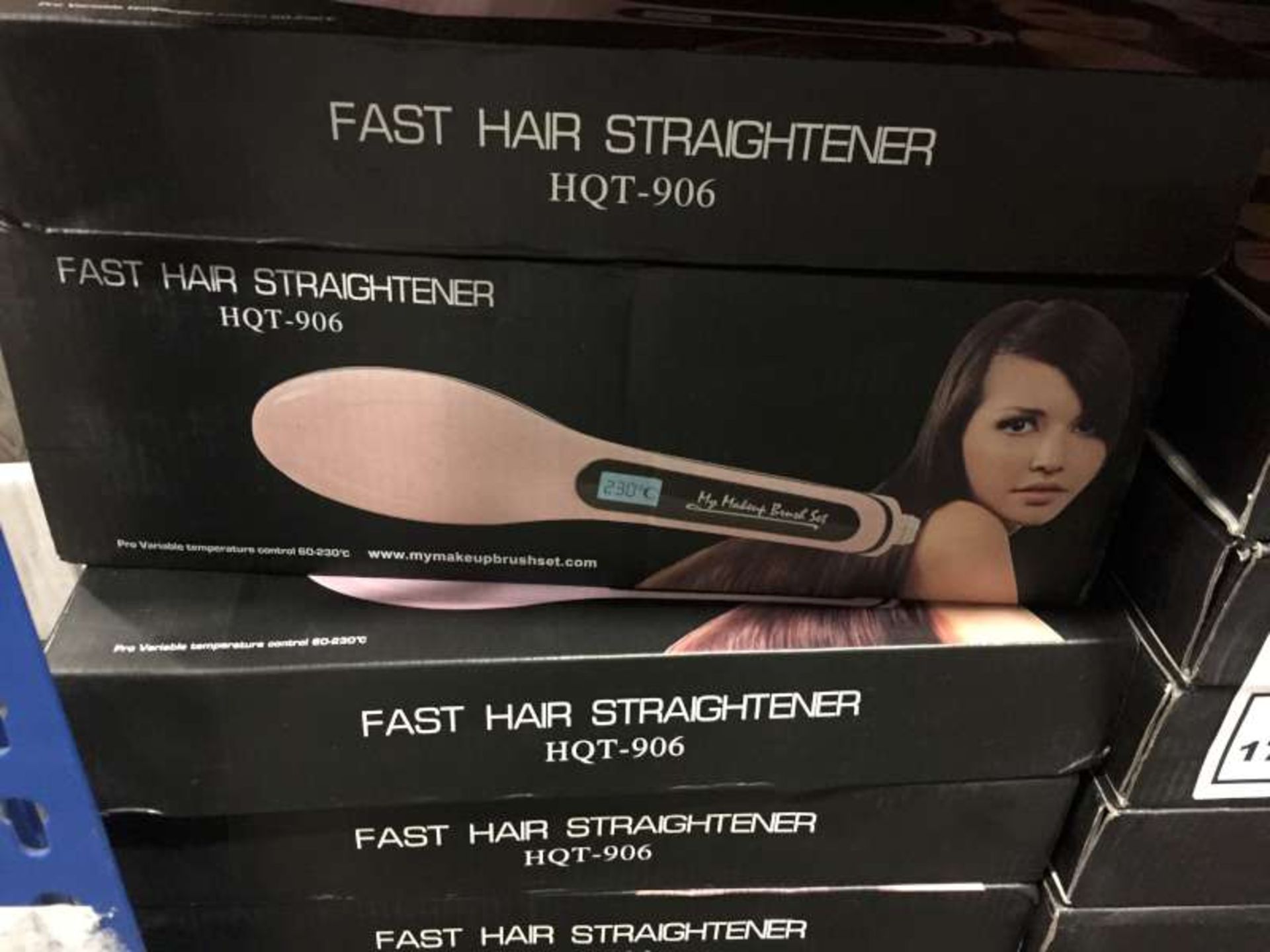 APPROX 220 X FAST HAIR STRAIGHTENERS AND 3 X TRAYS CONTAINING VARIOUS ITEMS SOLD AS SEEN