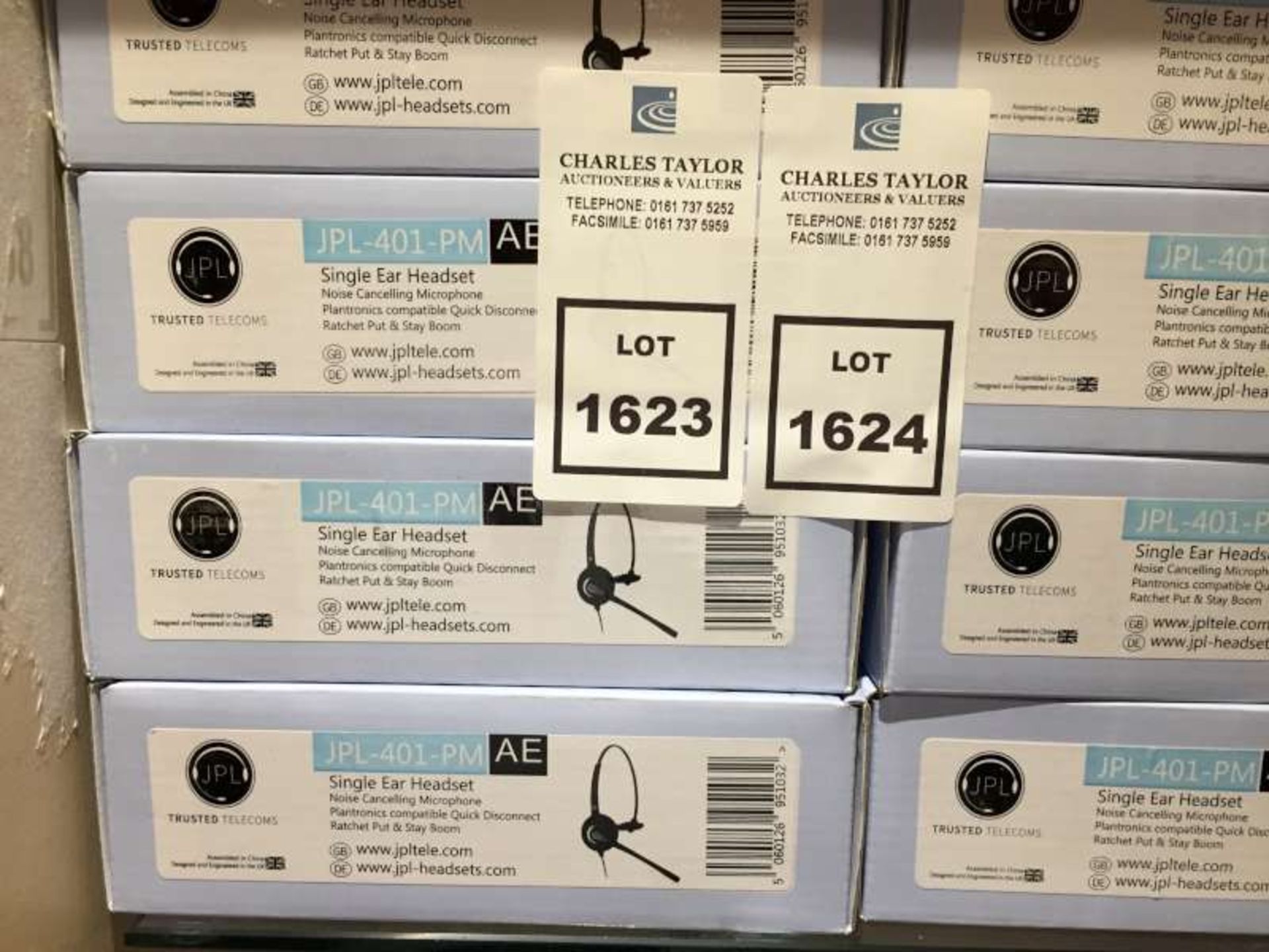 16 X BRAND NEW BOXED JPL -401-PM SINGLE EAR HEADSETS