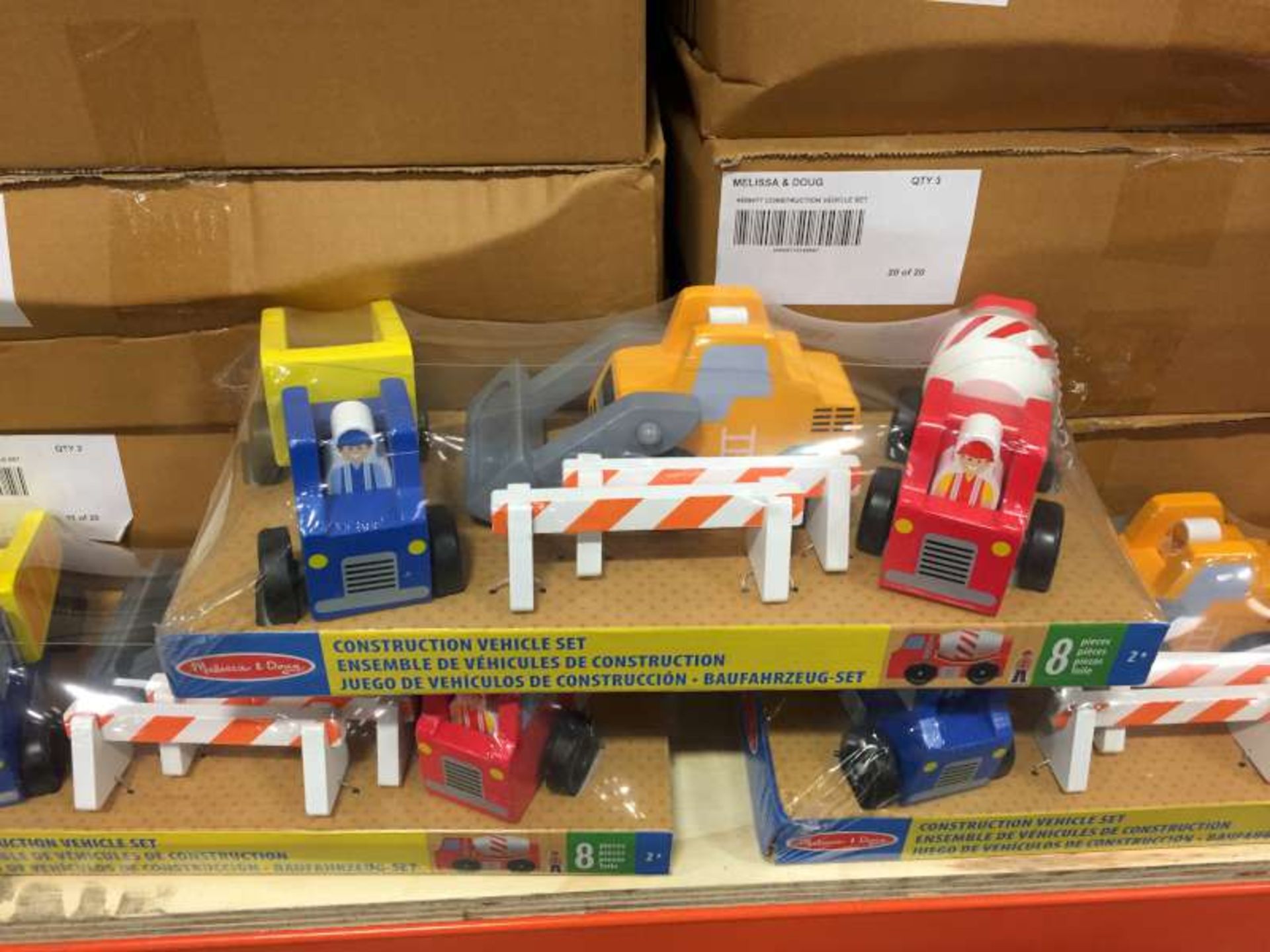 15 X BRAND NEW BOXED MELISSA AND DOUG CONSTRUCTION VEHICLE SETS IN 4 BOXES AND 3 X LOOSE