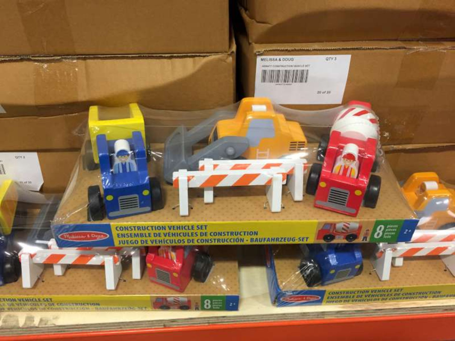 18 X BRAND NEW BOXED MELISSA AND DOUG CONSTRUCTION VEHICLE SETS IN 6 BOXES