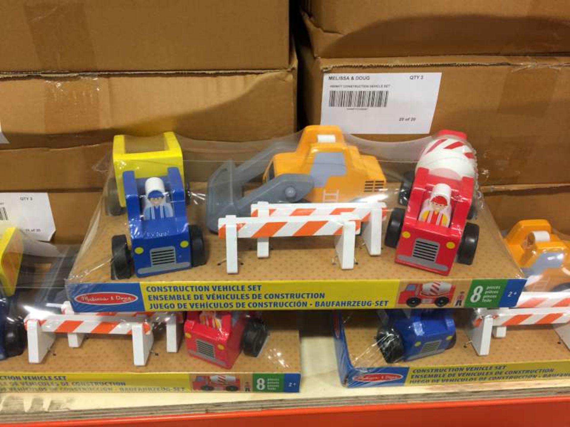 18 X BRAND NEW BOXED MELISSA AND DOUG CONSTRUCTION VEHICLE SETS IN 6 BOXES