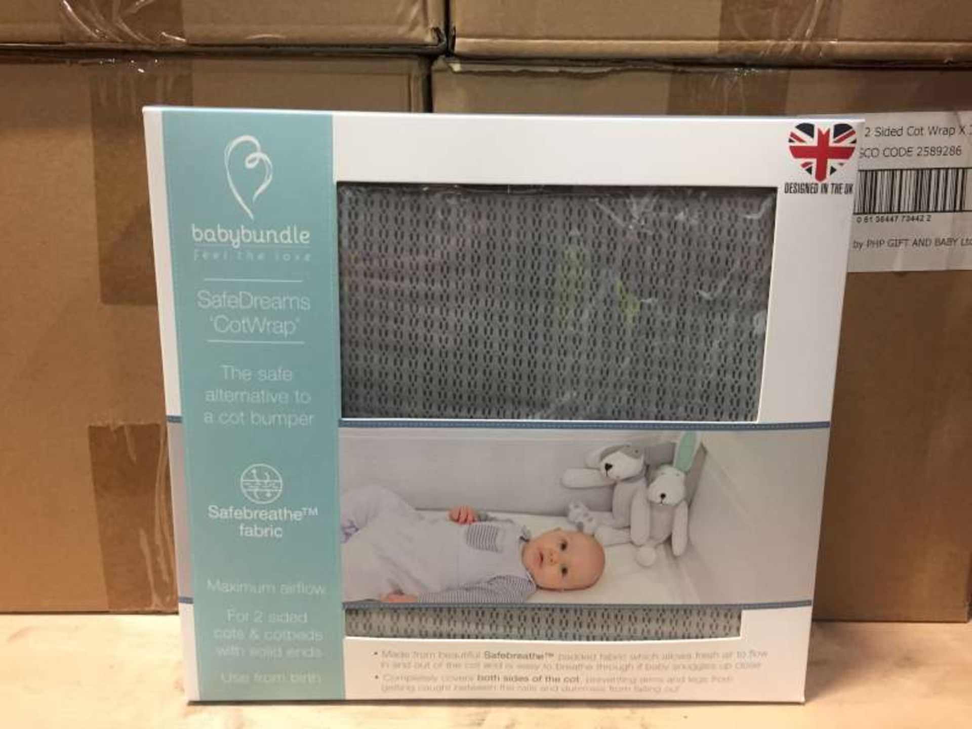 9 X BRAND NEW BOXED BABY BUNDLE SAFE DREAMS COT WRAP IN 3 BOXES