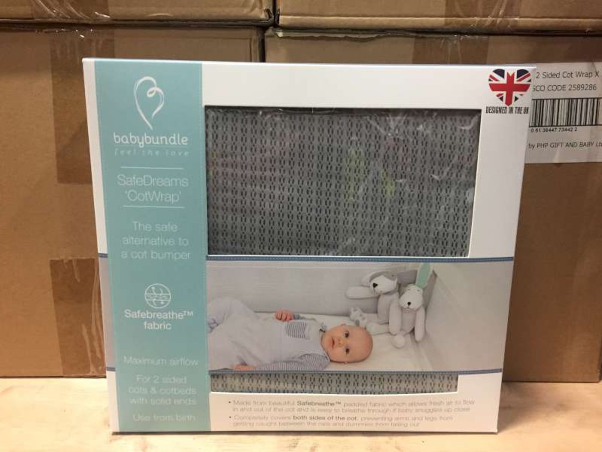 9 X BRAND NEW BOXED BABY BUNDLE SAFE DREAMS COT WRAP IN 3 BOXES