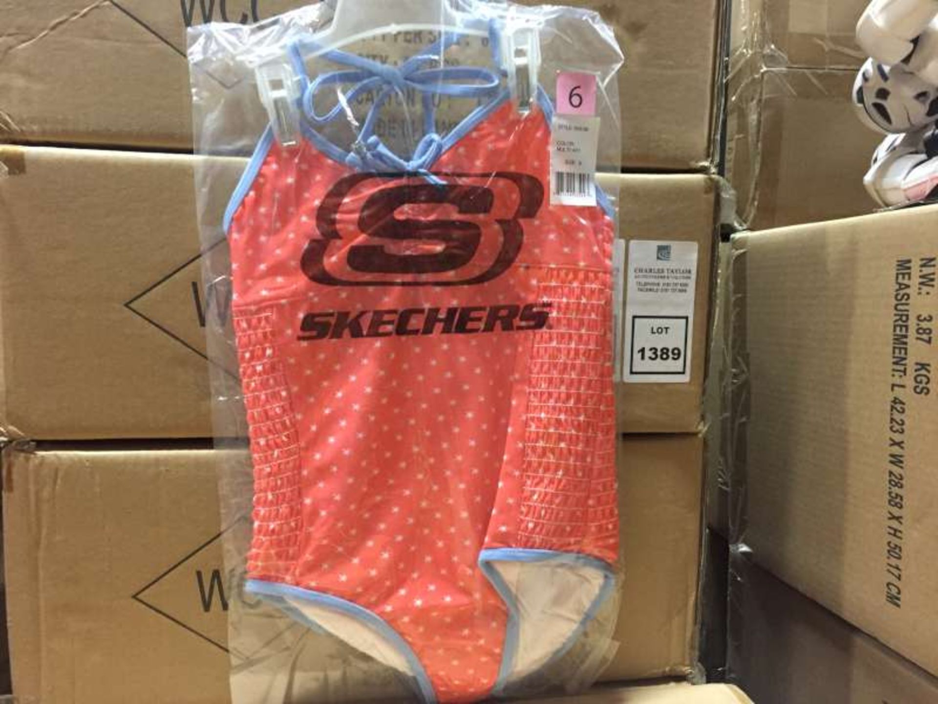 24 X MULTI COLOURED CHILDRENS SKECHERS SWIMMING COSTUMES SIZE 10 IN 1 BOX