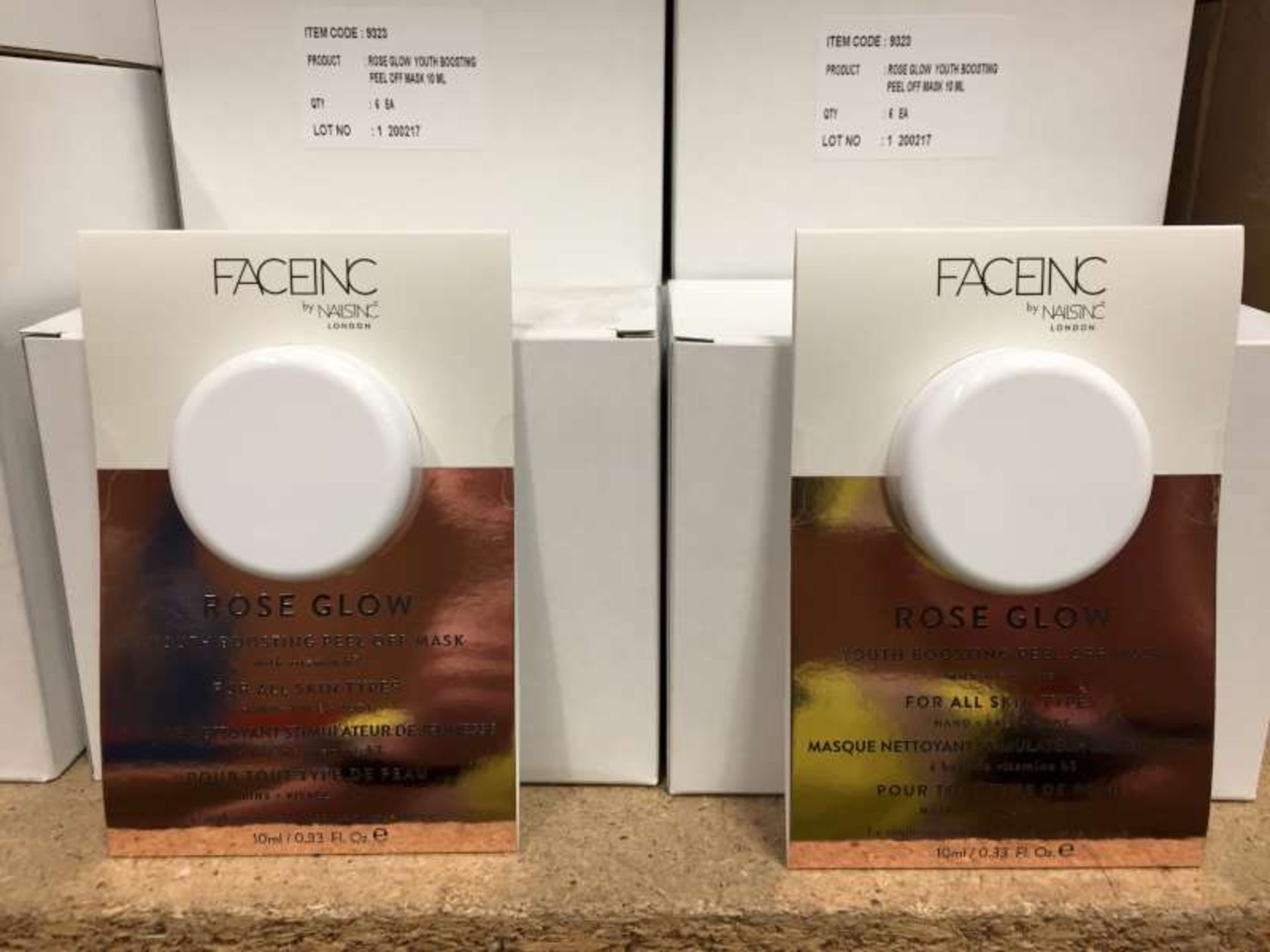 42 X FACEINC BY NAISINC LONDON ROSE GLOW YOUTH BOOSTING PEEL OFF MASK IN 7 BOXES