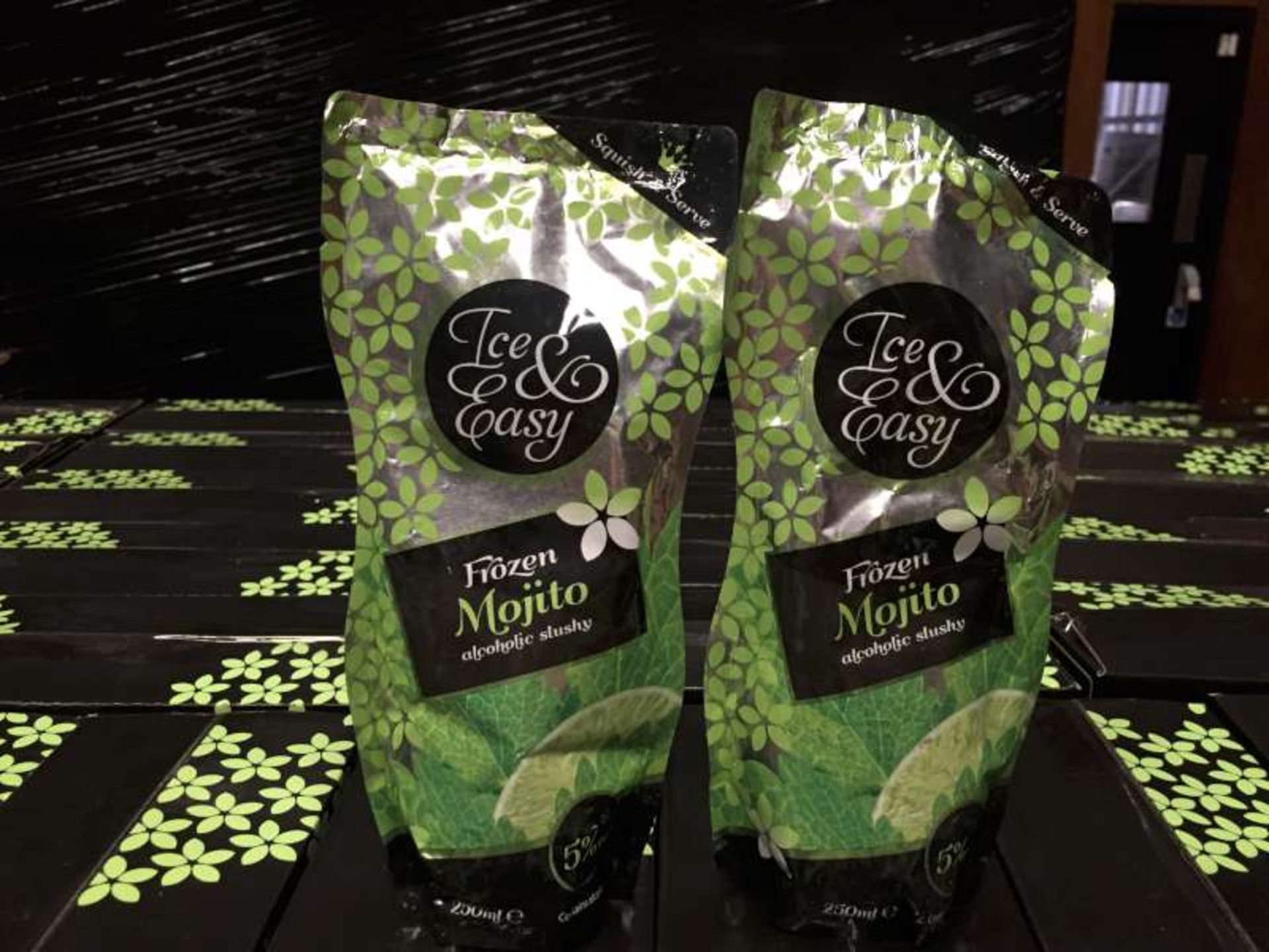 99 X 250 ML POUCHES OF ICE AND EASY MOJITO ALCOHOLIC SLUSHY IN 11 BOXES BEST BEFORE 08/2018