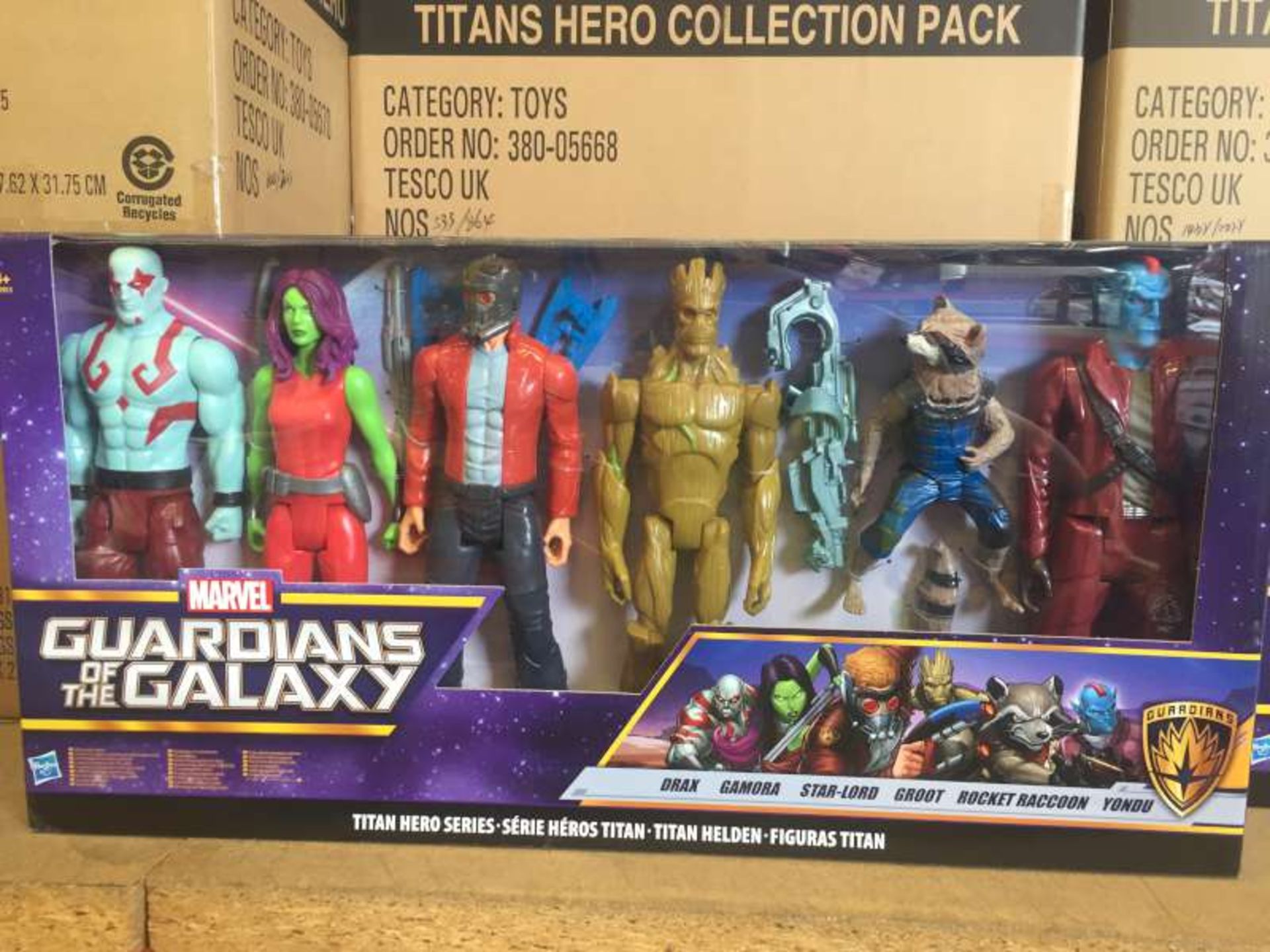8 X BRAND NEW BOXED 6 PIECE MARVEL GUARDIANS OF THE GALAXY FIGURE SETS IN 2 BOXES