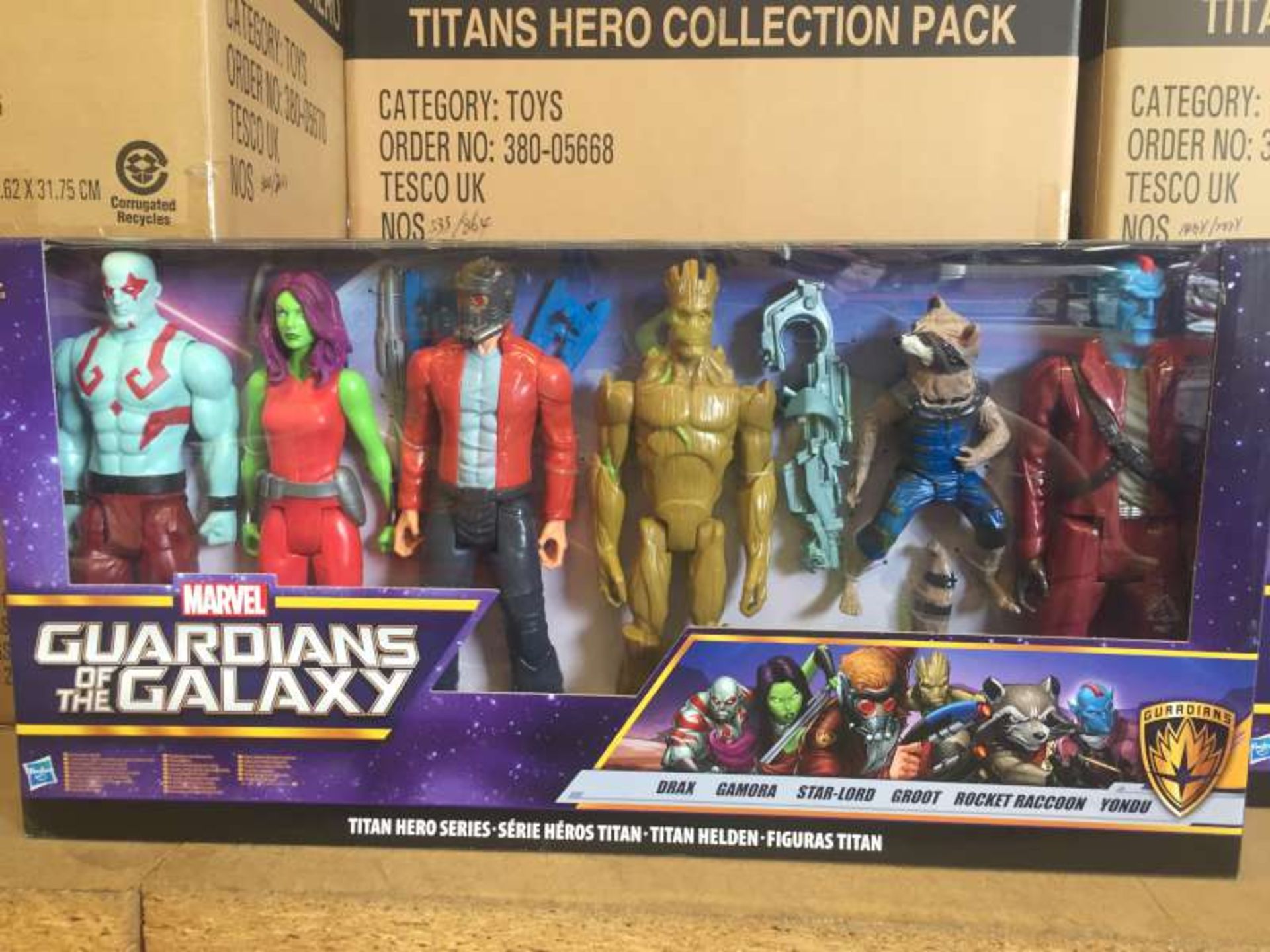 8 X BRAND NEW BOXED 6 PIECE MARVEL GUARDIANS OF THE GALAXY FIGURE SETS IN 2 BOXES