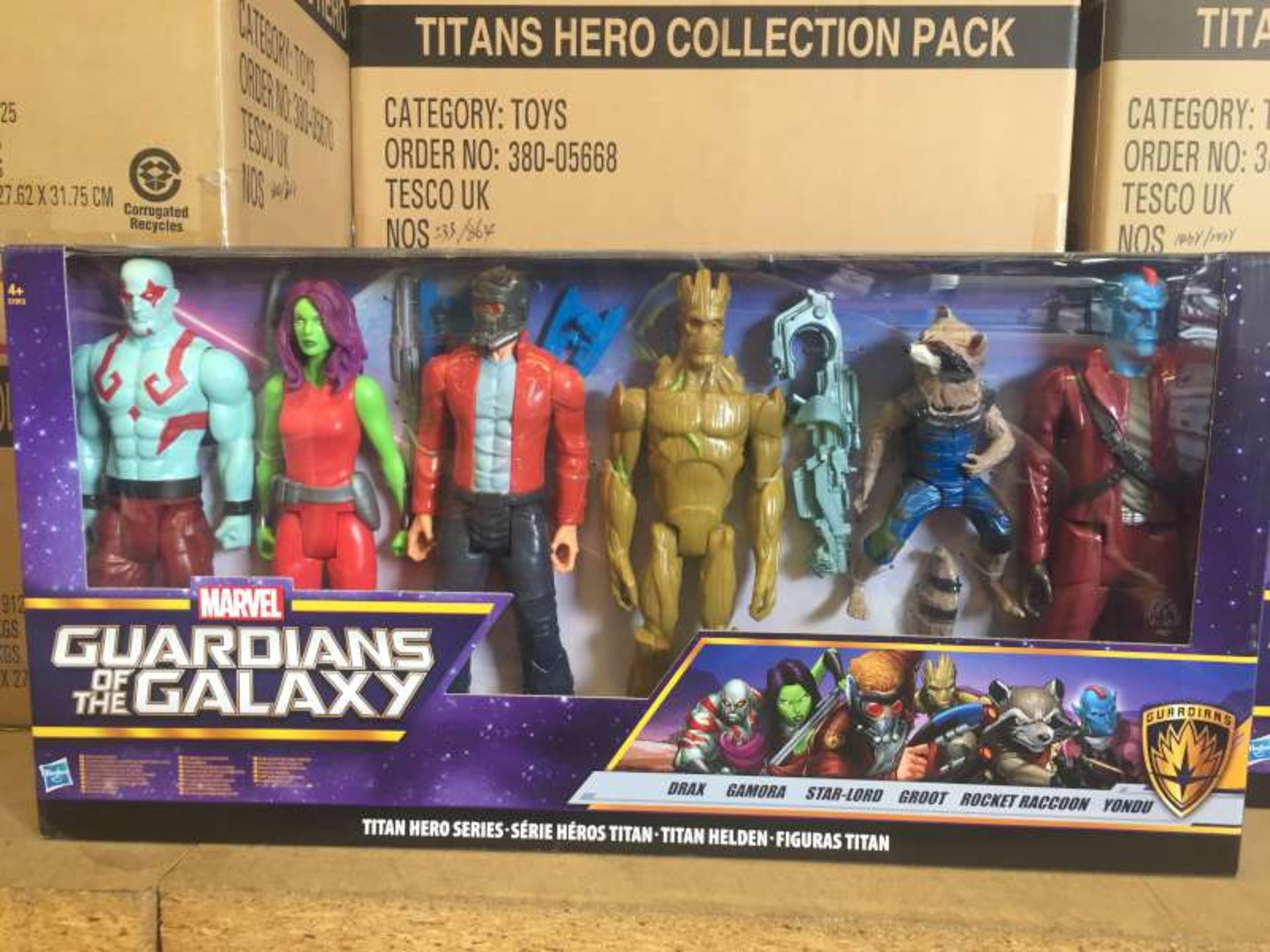 8 X BRAND NEW BOXED 6 PIECE MARVEL GUARDIANS OF THE GALAXY FIGURE SETS IN 2 BOXES