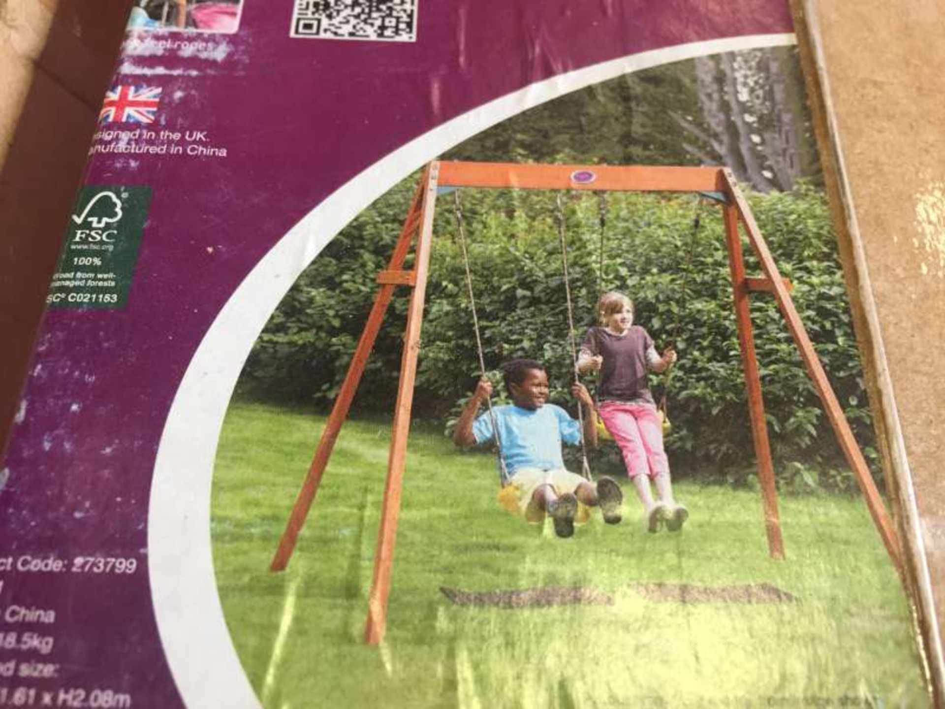 BRAND NEW BOXED PLUM DOUBLE SWING SET ( SAMPLE )