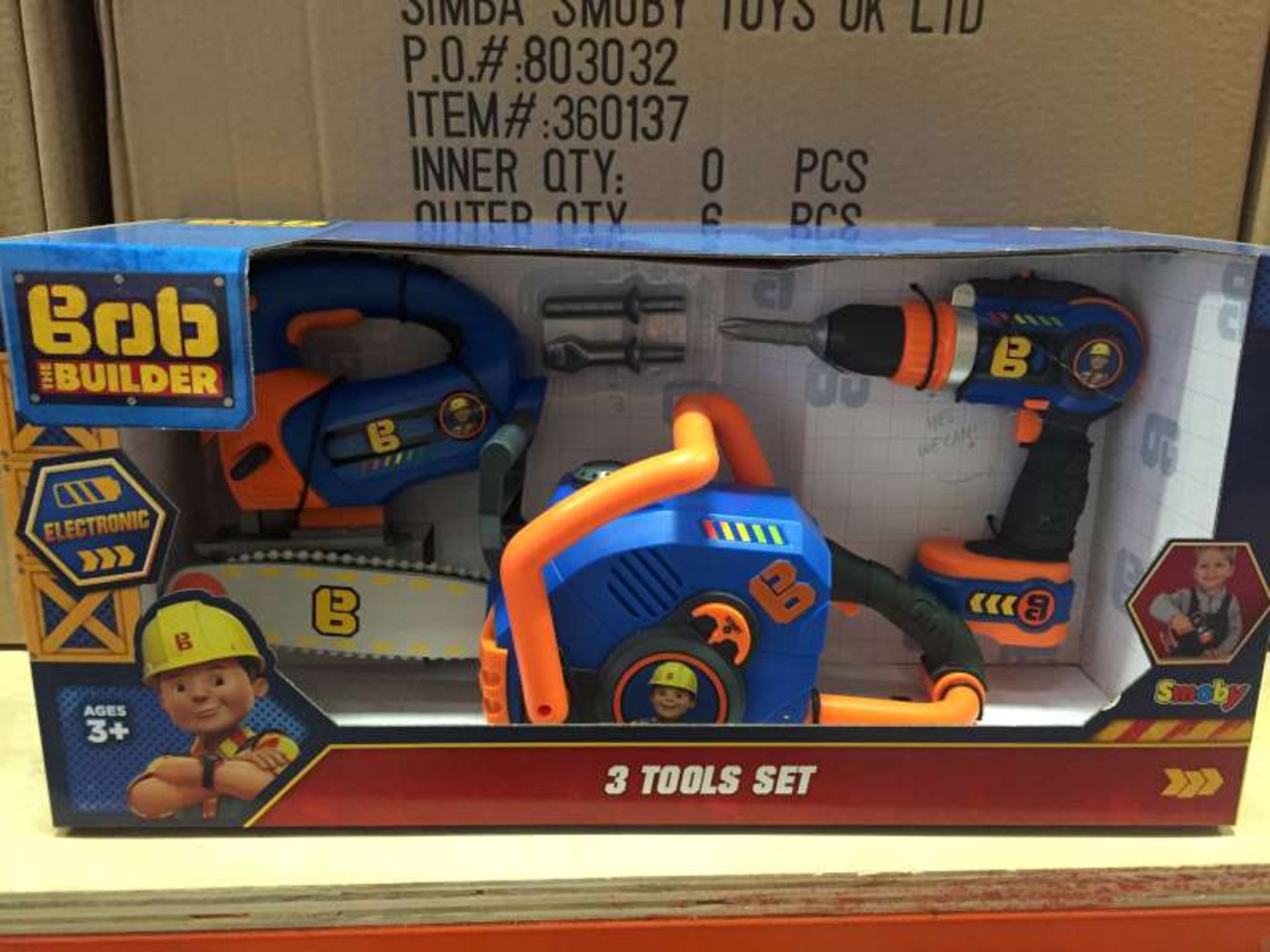 6 X BRAND NEW BOXED BOB THE BUILDER 3 PIECE TOOL SETS IN 1 BOX