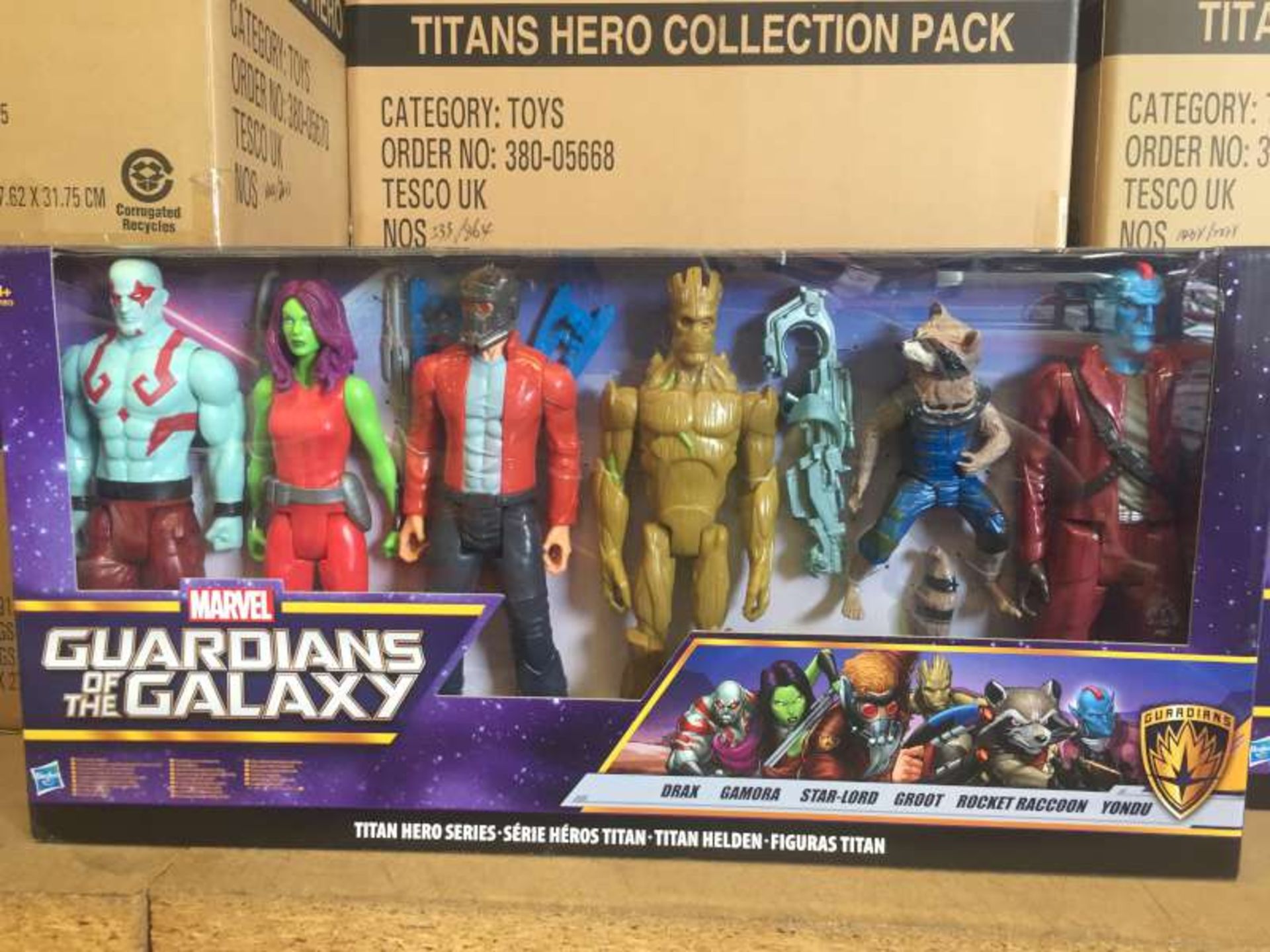 8 X BRAND NEW BOXED 6 PIECE MARVEL GUARDIANS OF THE GALAXY FIGURE SETS IN 2 BOXES