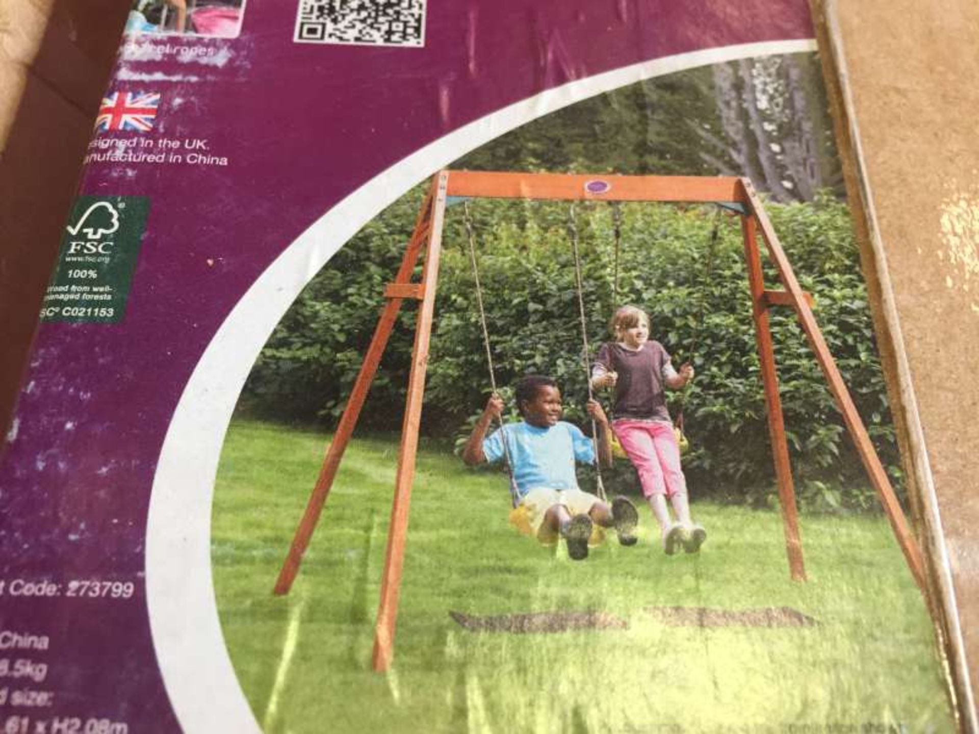 BRAND NEW BOXED PLUM DOUBLE SWING SET