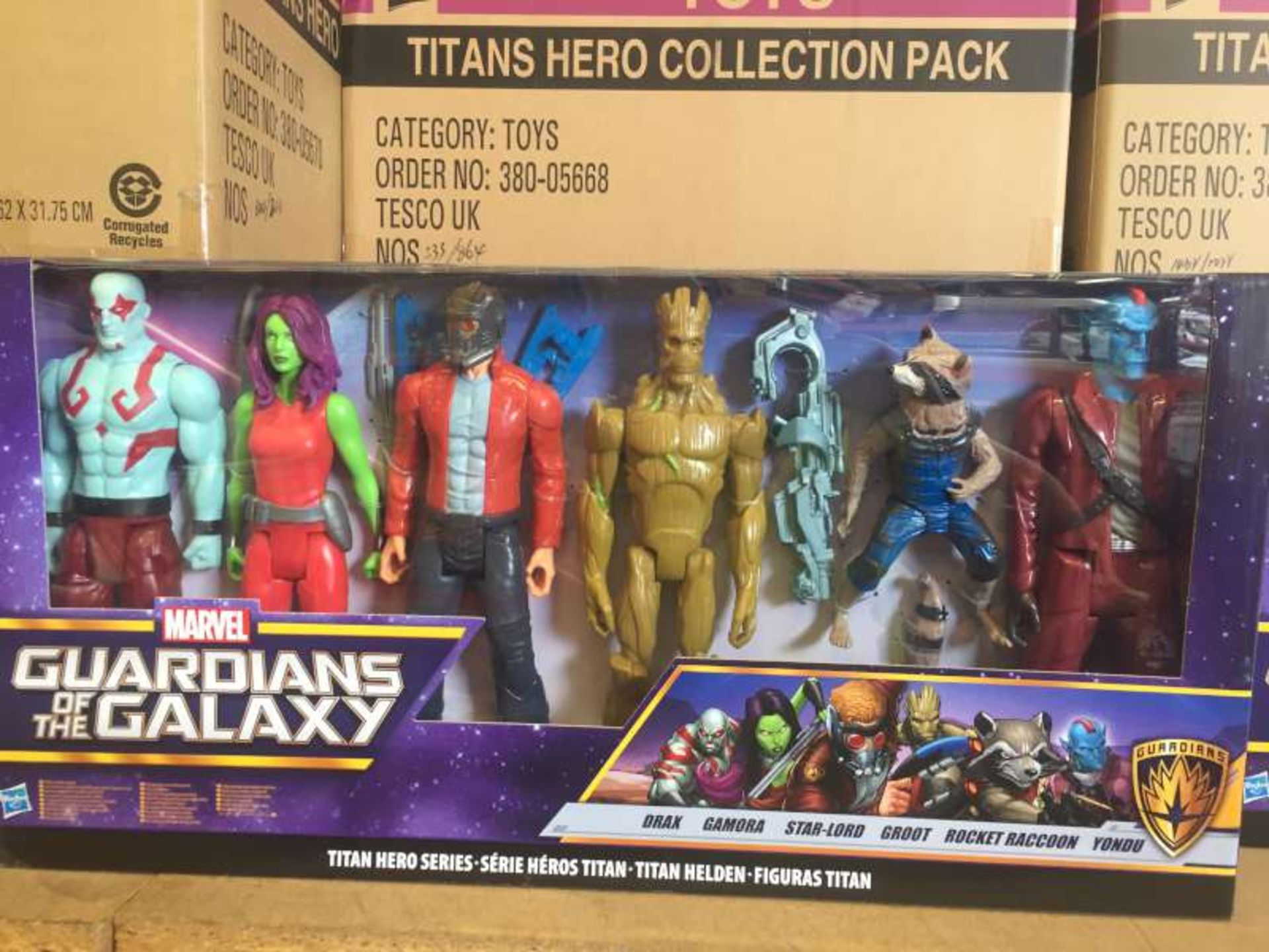 8 X BRAND NEW BOXED 6 PIECE MARVEL GUARDIANS OF THE GALAXY FIGURE SETS IN 2 BOXES