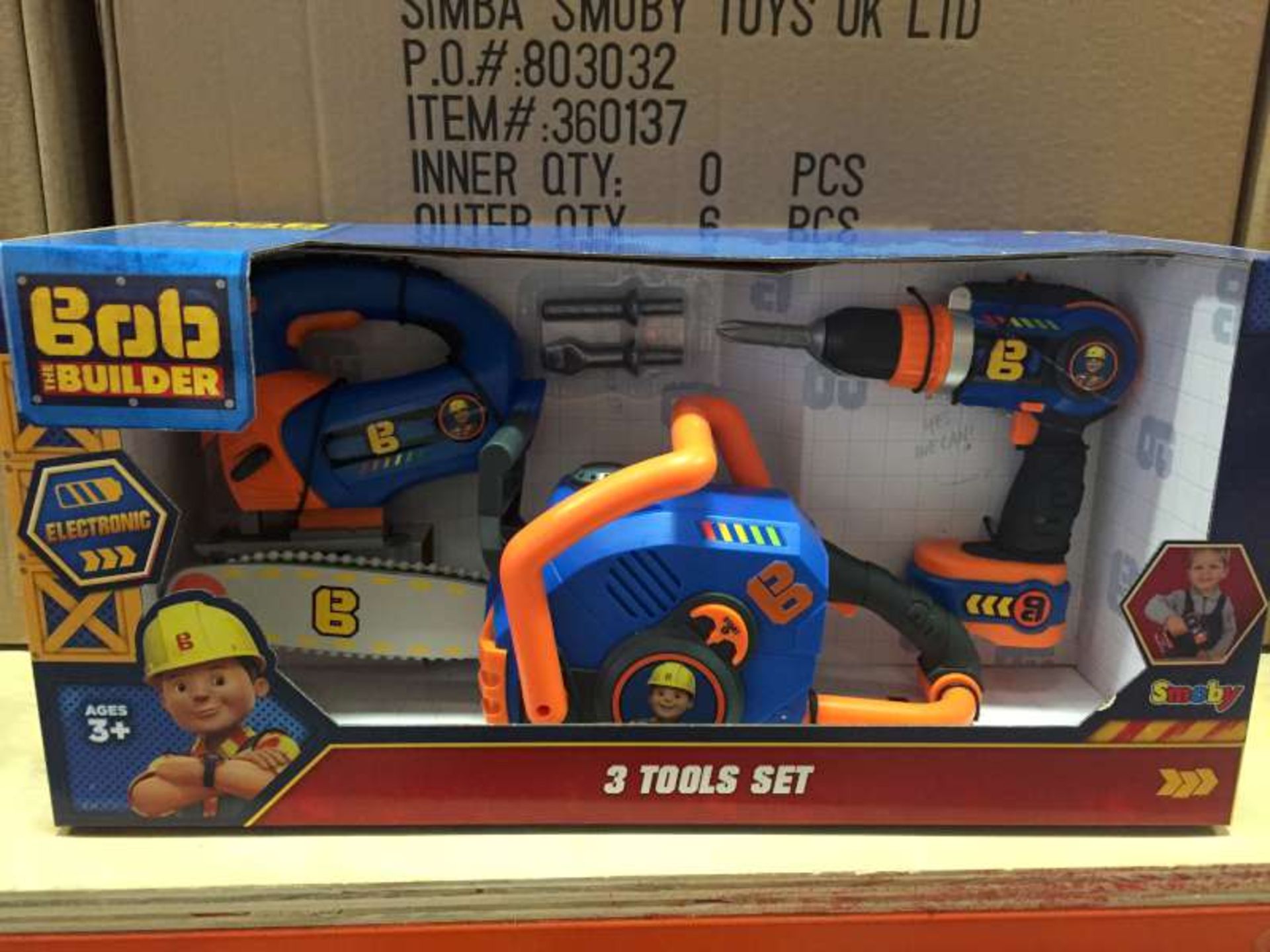 6 X BRAND NEW BOXED BOB THE BUILDER 3 PIECE TOOL SETS IN 1 BOX