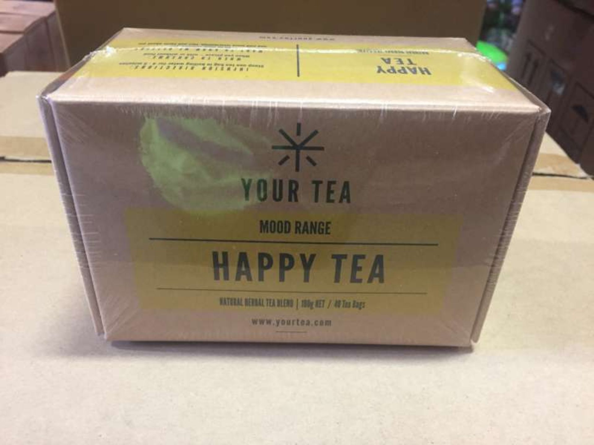 300 X BOXES OF 40 YOUR TEA HAPPY TEABAGS IN 5 BOXES EXP 05/2019