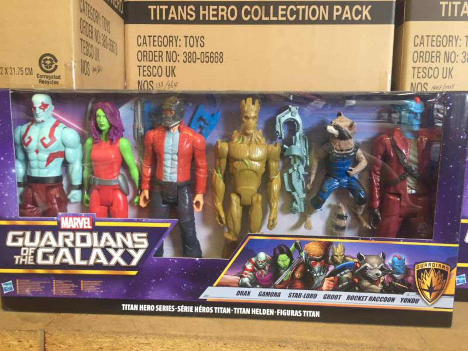 8 X BRAND NEW BOXED 6 PIECE MARVEL GUARDIANS OF THE GALAXY FIGURE SETS IN 2 BOXES