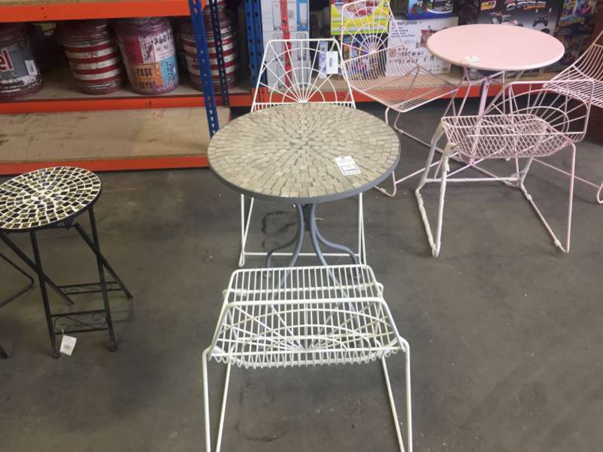 MOSAIC ROUND TABLE WITH 2 X CHAIRS