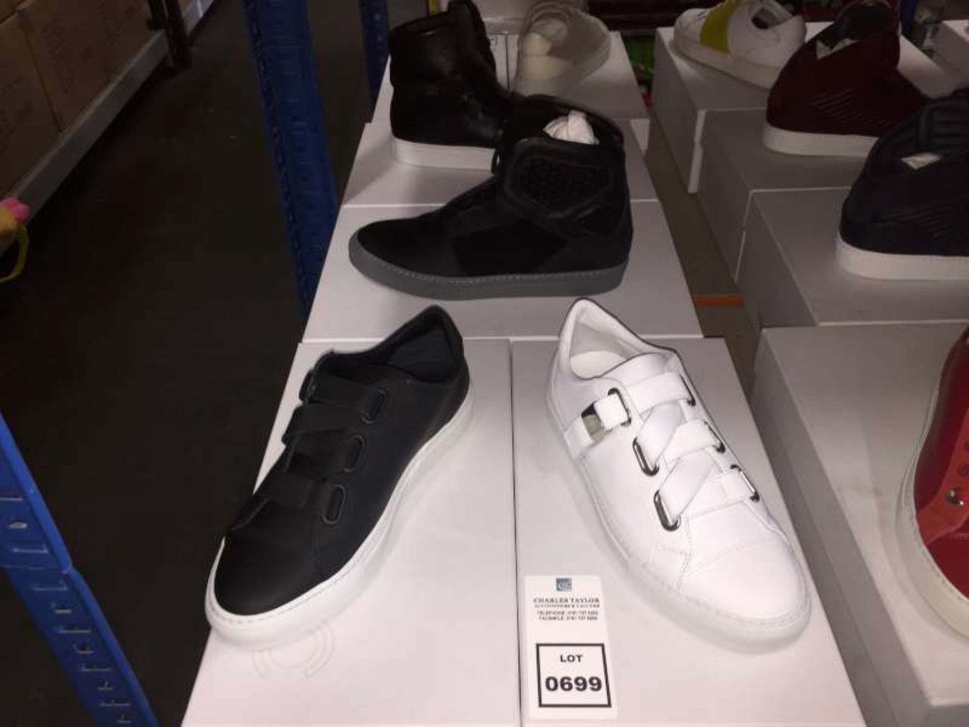 3 X BRAND NEW BOXED CIPHER LEATHER TRAINERS IN VARIOUS COLOURS AND STYLES SIZE 39 RRP £550.00
