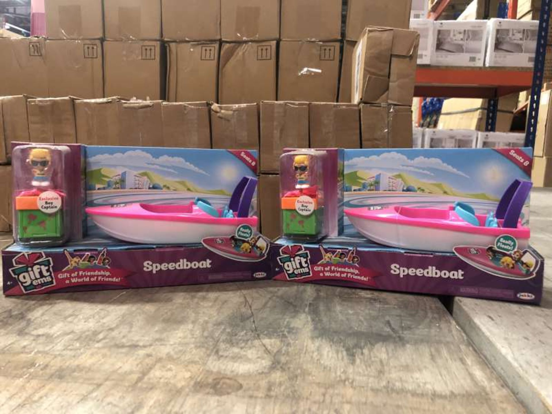 22 X BRAND NEW BOXED JAKKS PACIFIC GIFT EMS SPEEDBOATS IN 11 BOXES