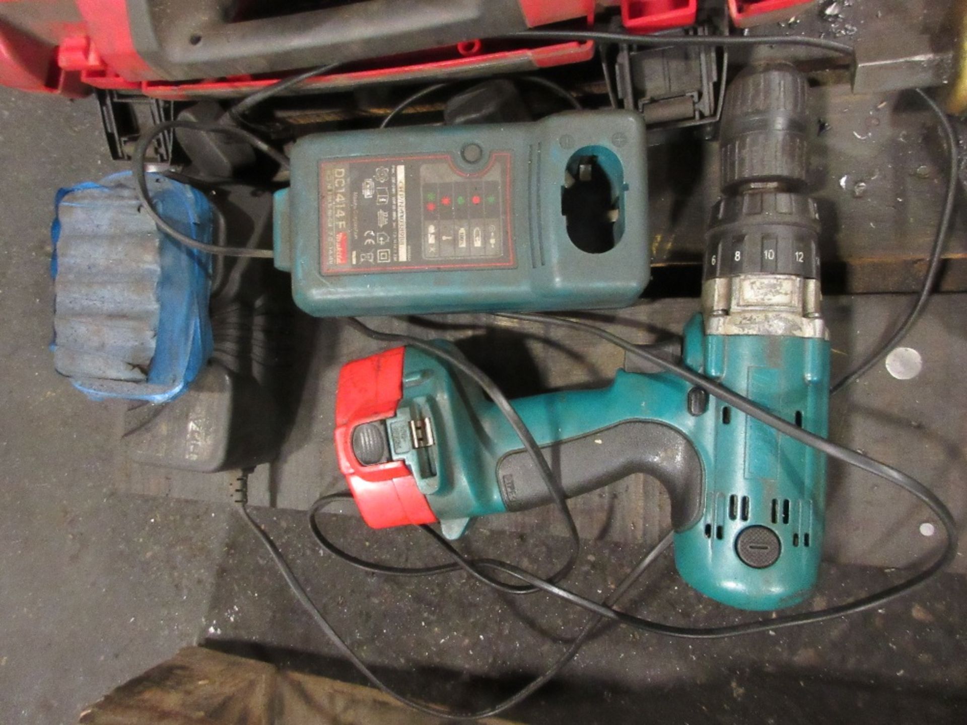 3 - air tools, machine vice. 2 - Dewalt battery hand tools 110v angle grinder, battery drill - Image 3 of 3