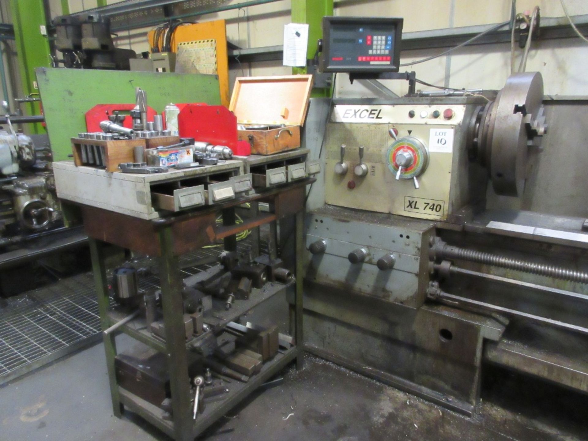 Excel 740 centre lathe with Newall DP7 DRO. 84" x 15" complete with rack of tooling. A Risk - Image 2 of 4