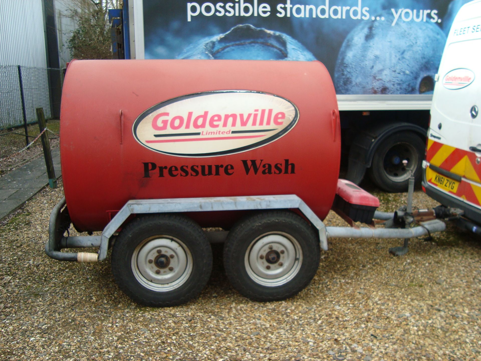 Fuel Proof 2,000 litre twin axle towed red diesel fuel bowser (2008) with pump fittings