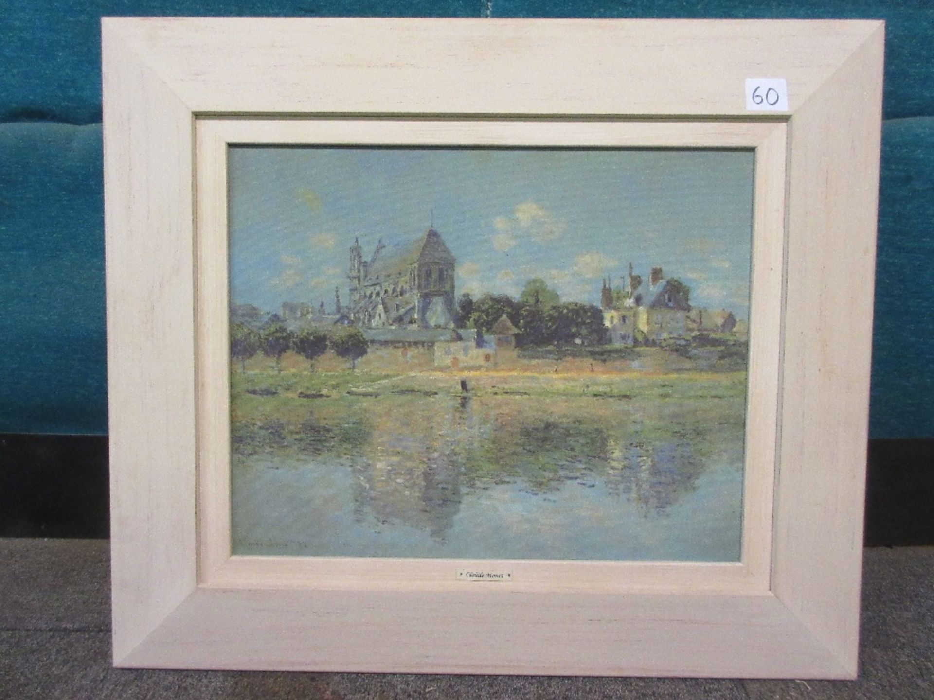 Claude Monet - print on canvas in hand coloured frame. Picture size 50cm x 40cm