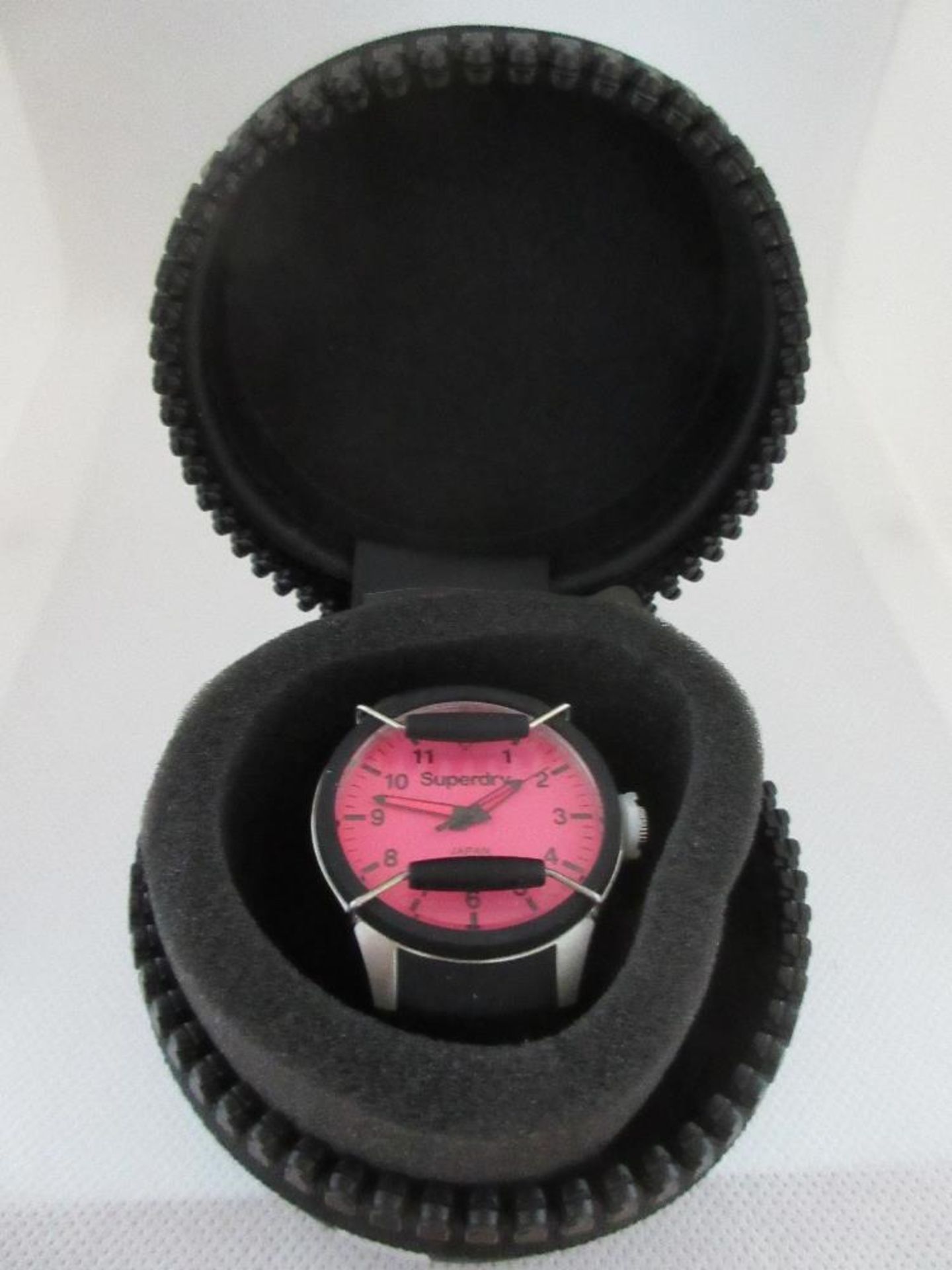 SUPERDRY FEMALE WATCH, MODEL SYL126P, CASE DIAMETER 39MM, RUBBER STRAP, BOXED, RRP £ 59.99