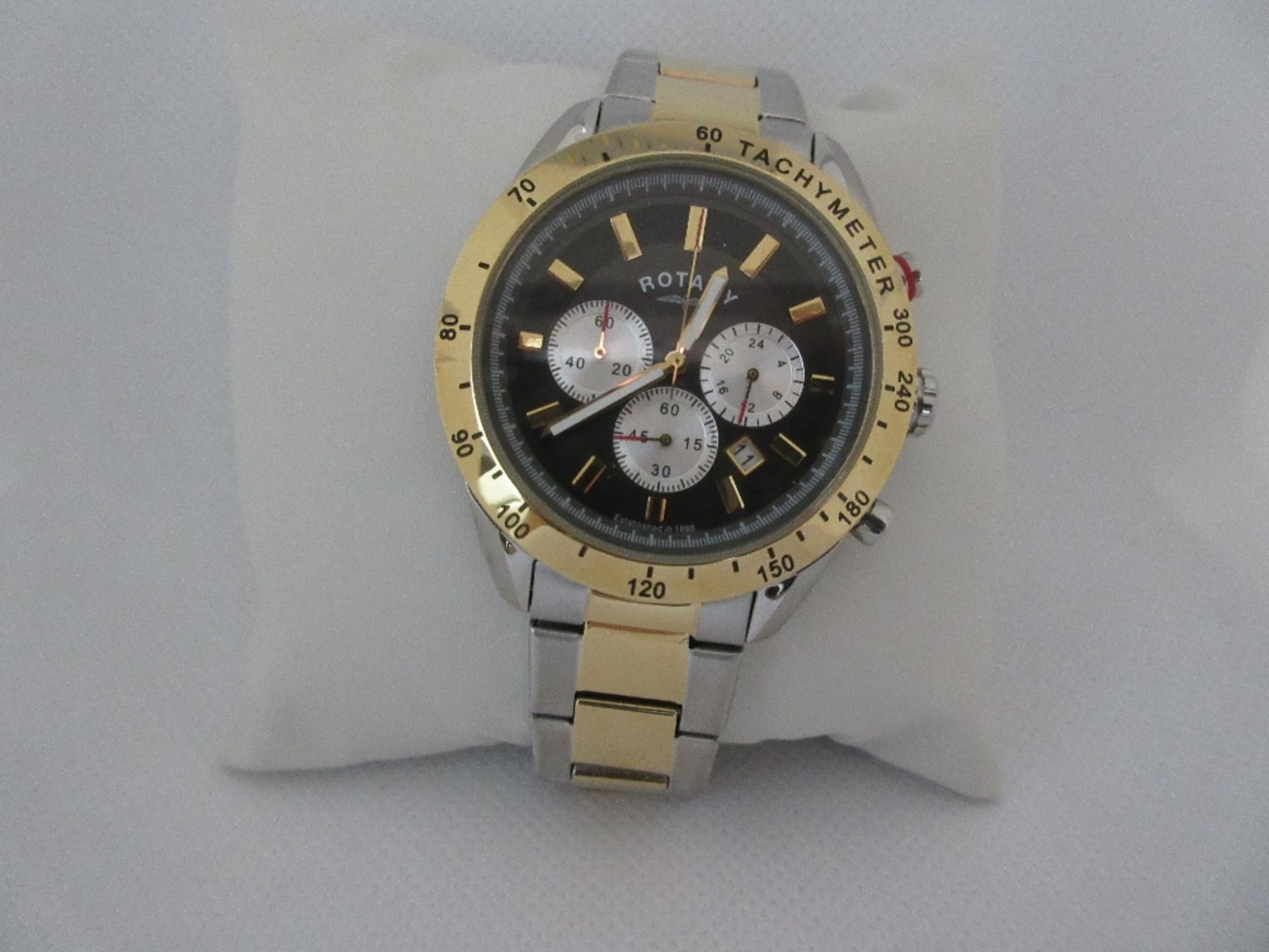 ROTARY MALE WATCH, MODEL GB03429/20, CASE DIAMETER 42MM, STAINLESS STEEL STRAP, BOXED, RRP £ 169 - Image 2 of 3