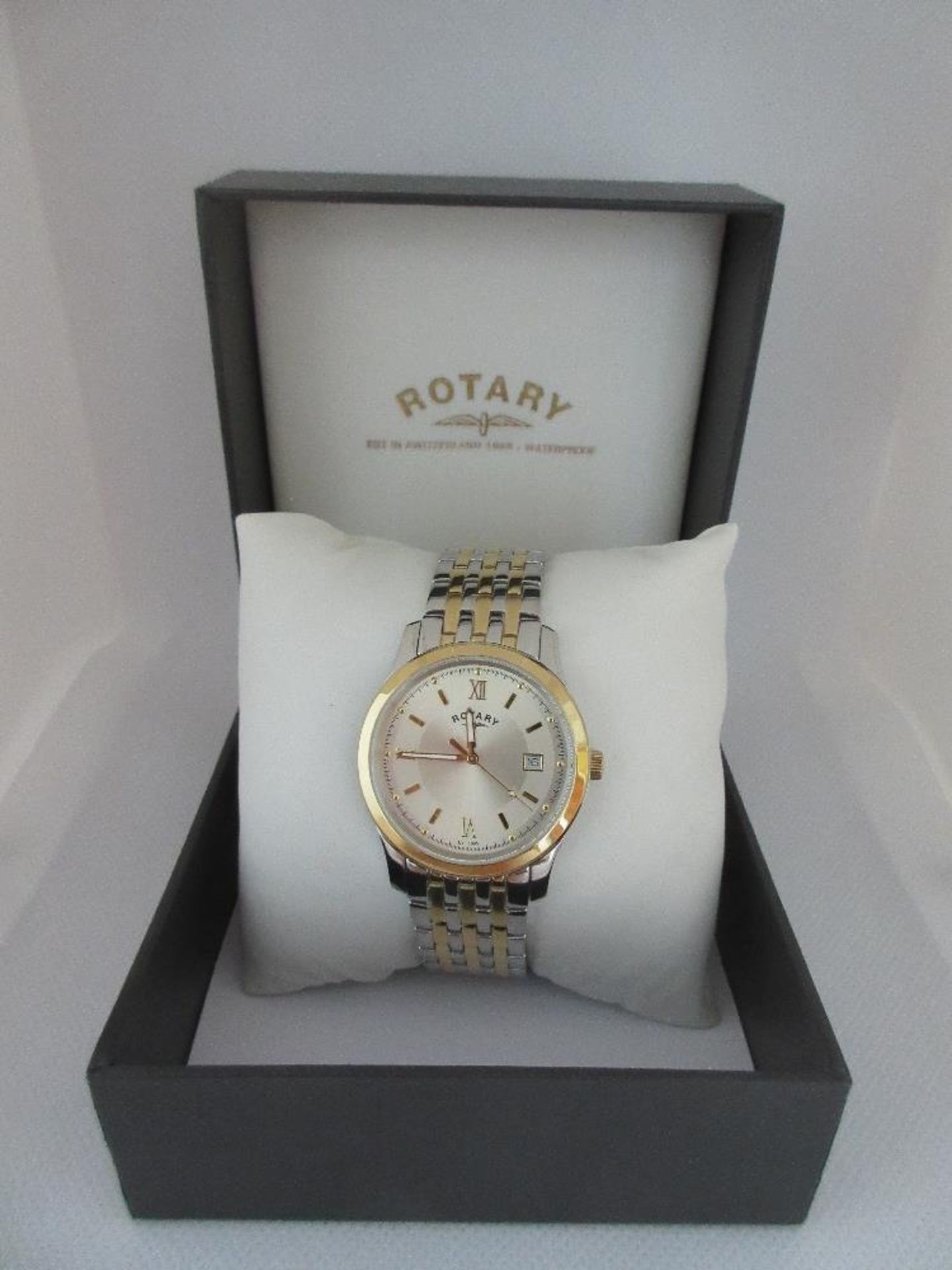 ROTARY MALE WATCH, MODEL GB10793/09, CASE DIAMETER 35MM, STAINLESS STEEL STRAP, BOXED, RRP £ 129