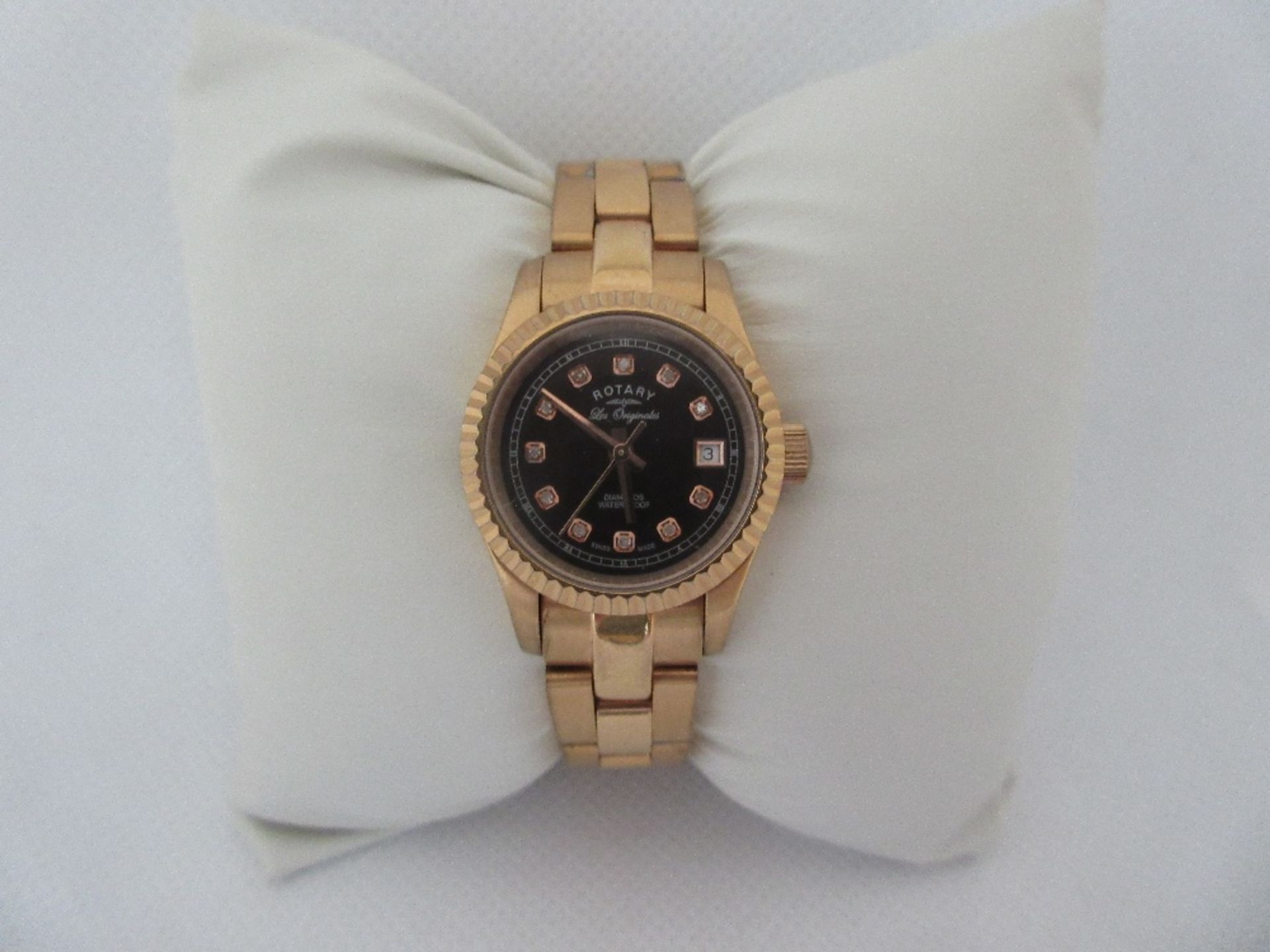 ROTARY FEMALE WATCH, MODEL 14253, CASE DIAMETER 26MM, STAINLESS STEEL STRAP, BOXED - Image 2 of 4