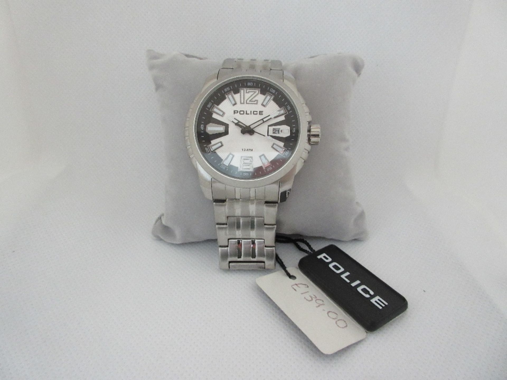 POLICE MALE WATCH, MODEL 1389JS/04M, CASE DIAMETER 45MM, STAINLESS STEEL STRAP, BOXED, RRP £ 139 - Image 2 of 4