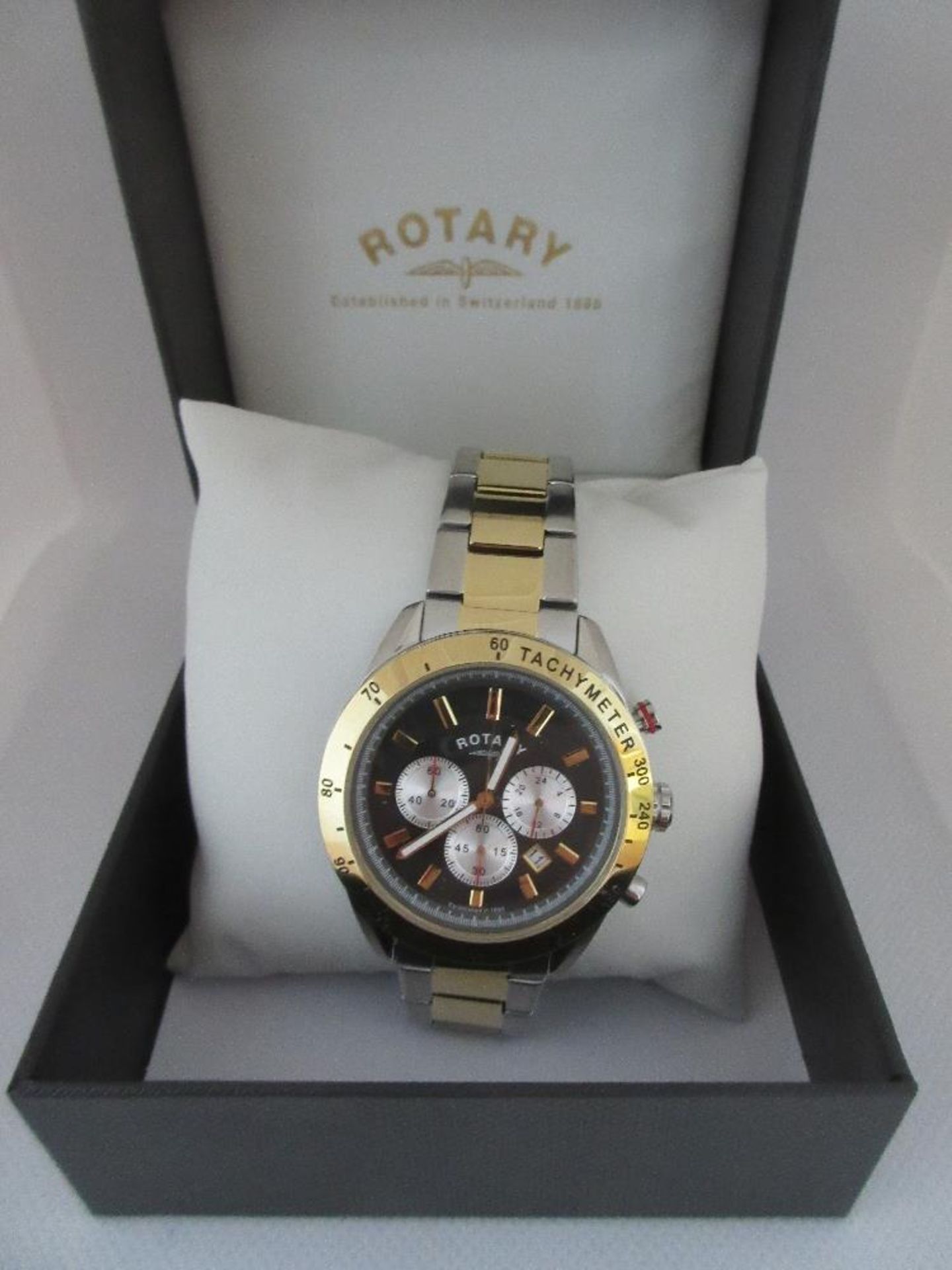 ROTARY MALE WATCH, MODEL GB03429/20, CASE DIAMETER 42MM, STAINLESS STEEL STRAP, BOXED, RRP £ 169