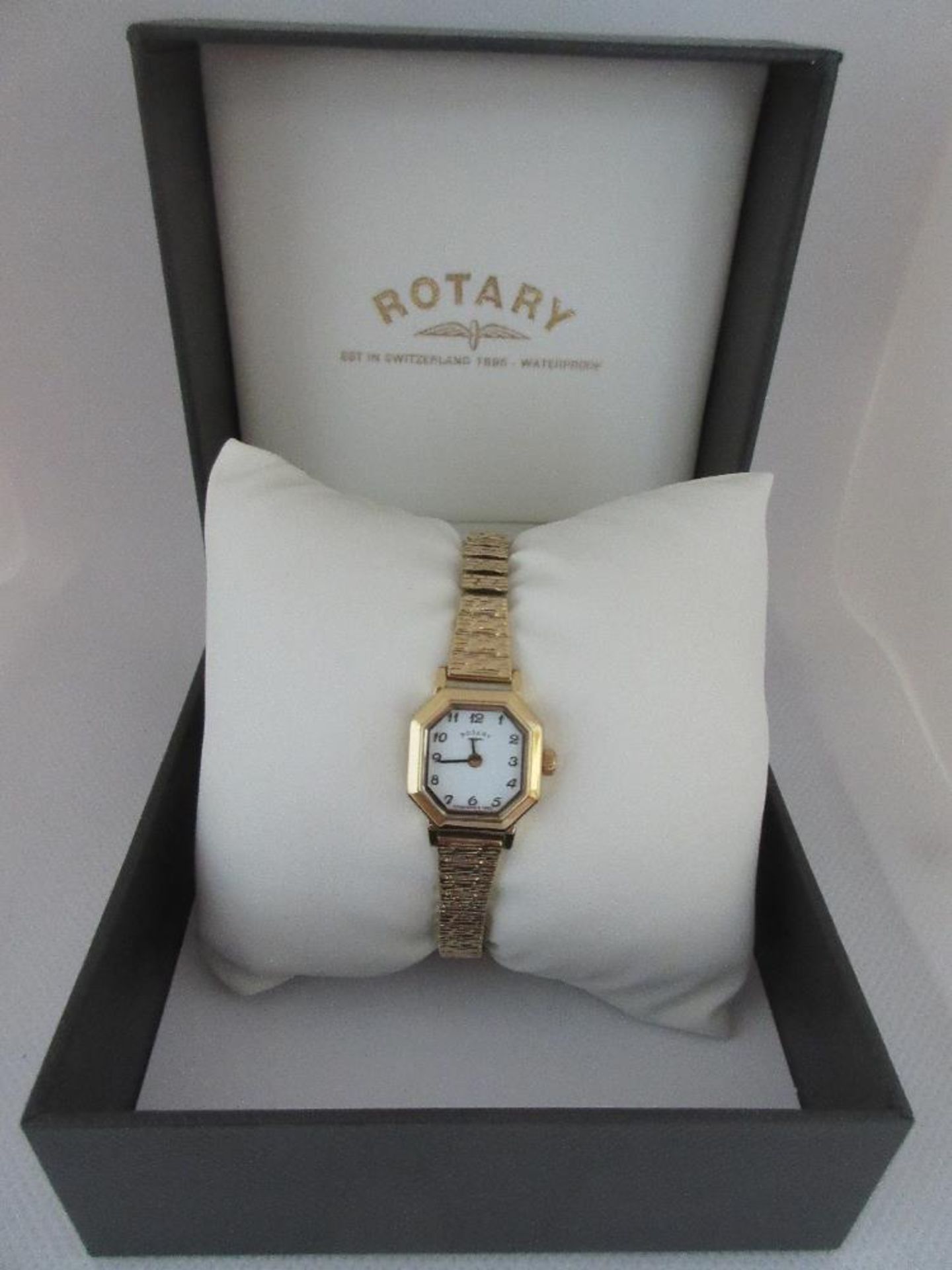 ROTARY FEMALE WATCH, MODEL LB100764/29, CASE DIAMETER 18MM, STAINLESS STEEL STRAP, BOXED, RRP £ 125