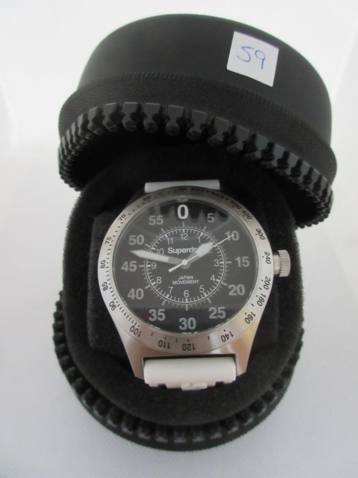 SUPERDRY MALE WATCH, MODEL SYG111W, CASE DIAMETER 45MM, RUBBER STRAP, BOXED, RRP £ 79.99