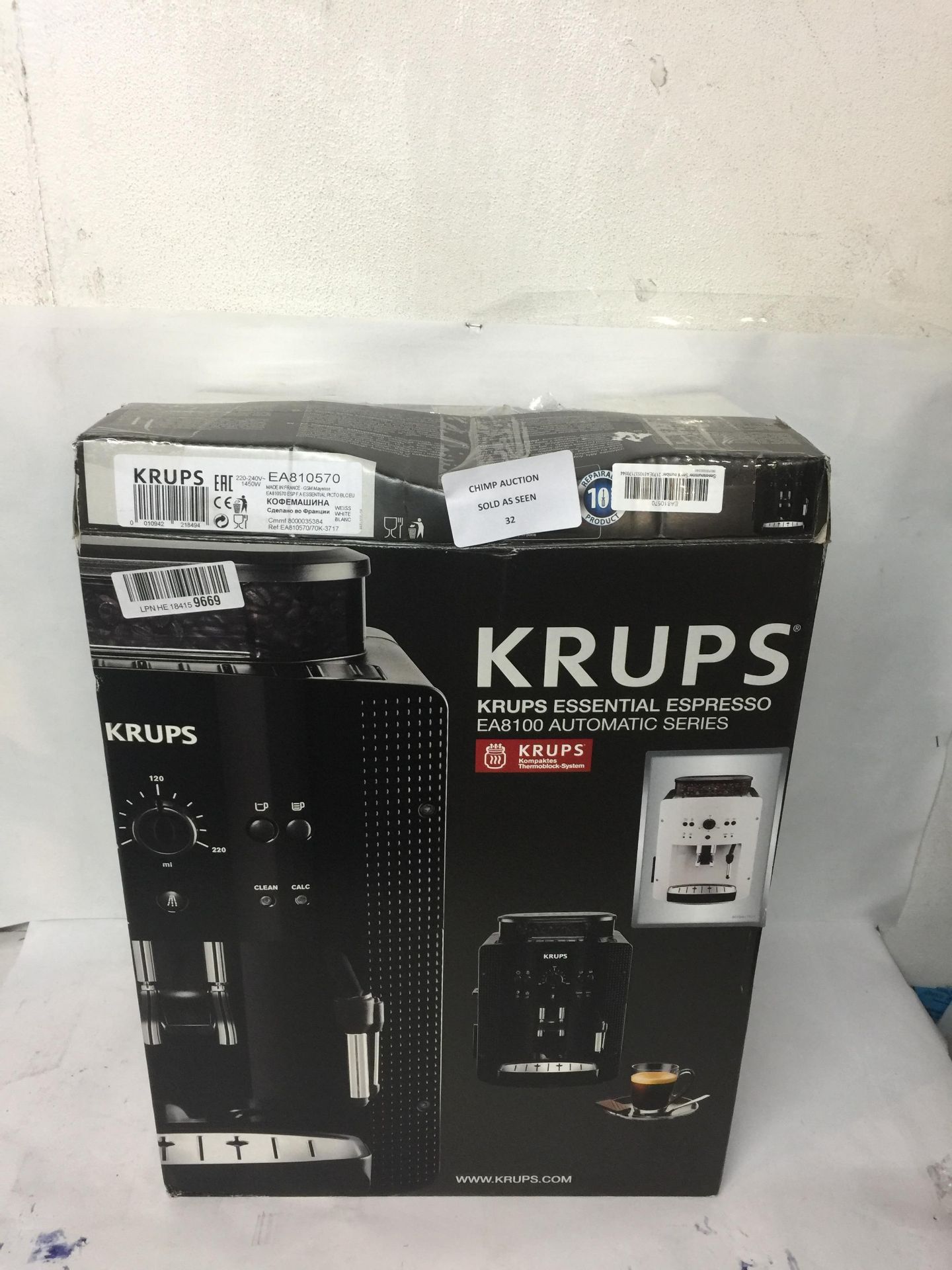 KRUPS AUTO EA8100 ESSENTIAL ESPRESSO COFFEE MACHINE RRP £399.99