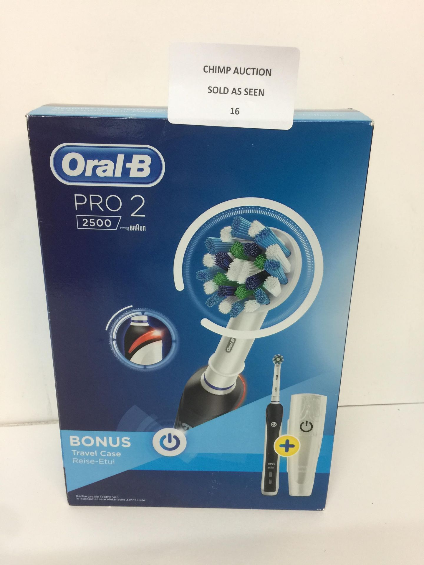 Oral-B Pro 2 2500 CrossAction Electric Toothbrush + BONUS CASE RRP £79.99